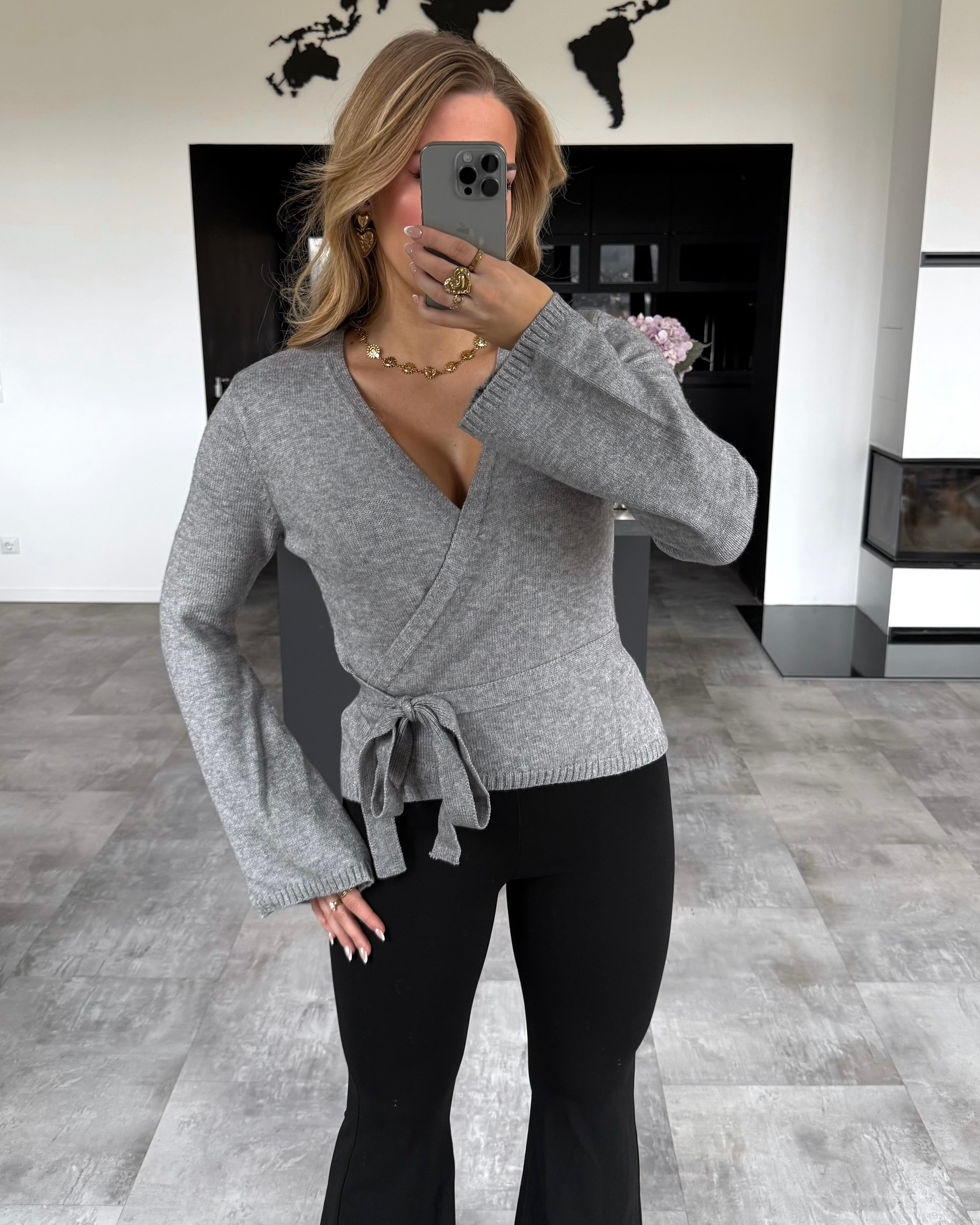 Wickel-Cardigan "Jovie" Hellgrau