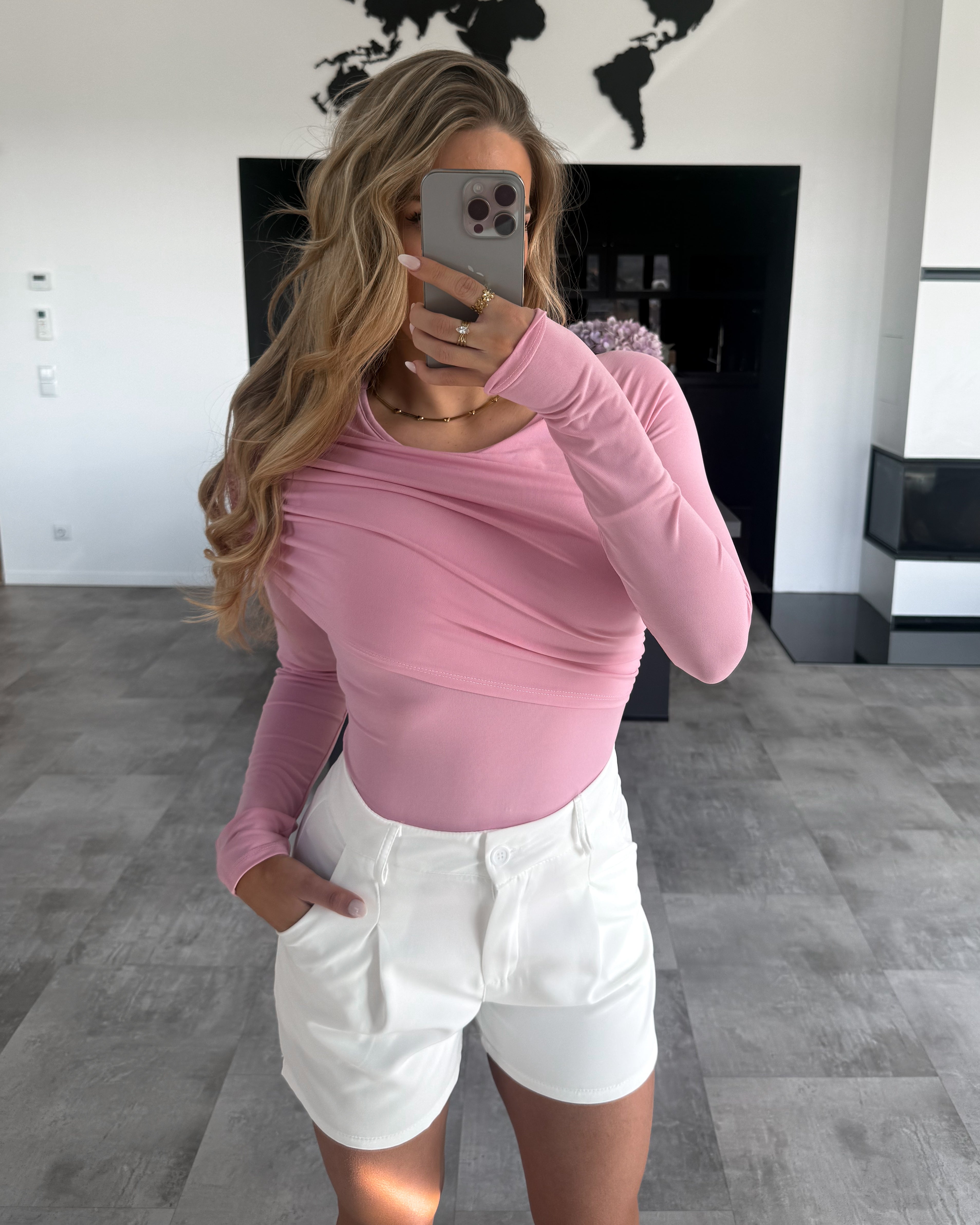 Langarm Body "Arabella" Rosa