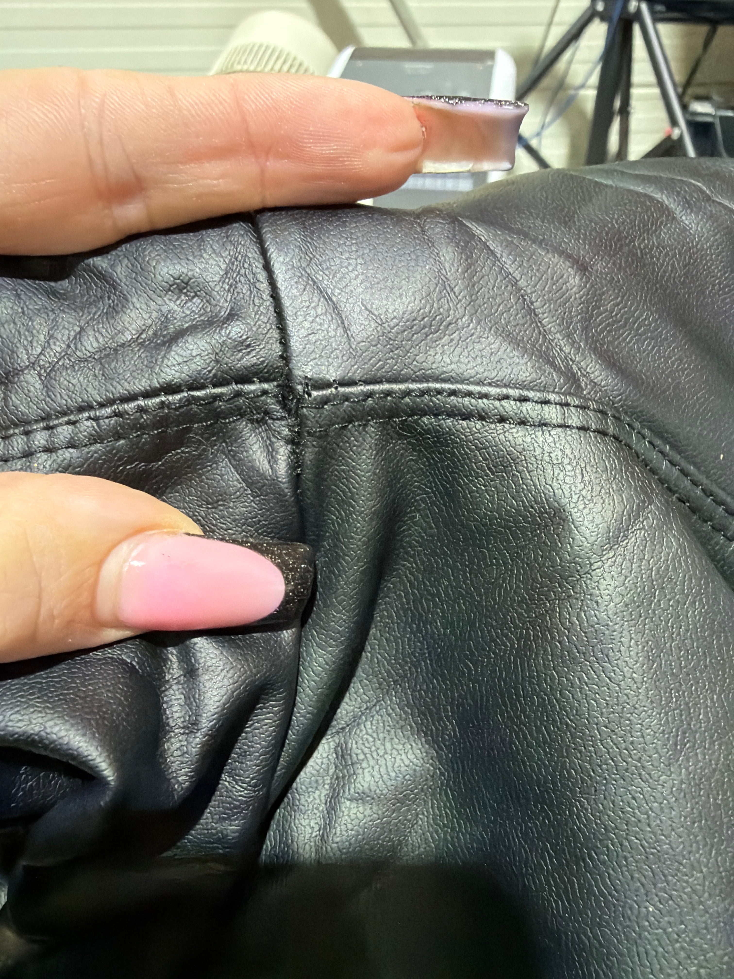 BWARE Lederleggings Gefüttert Schwarz #160