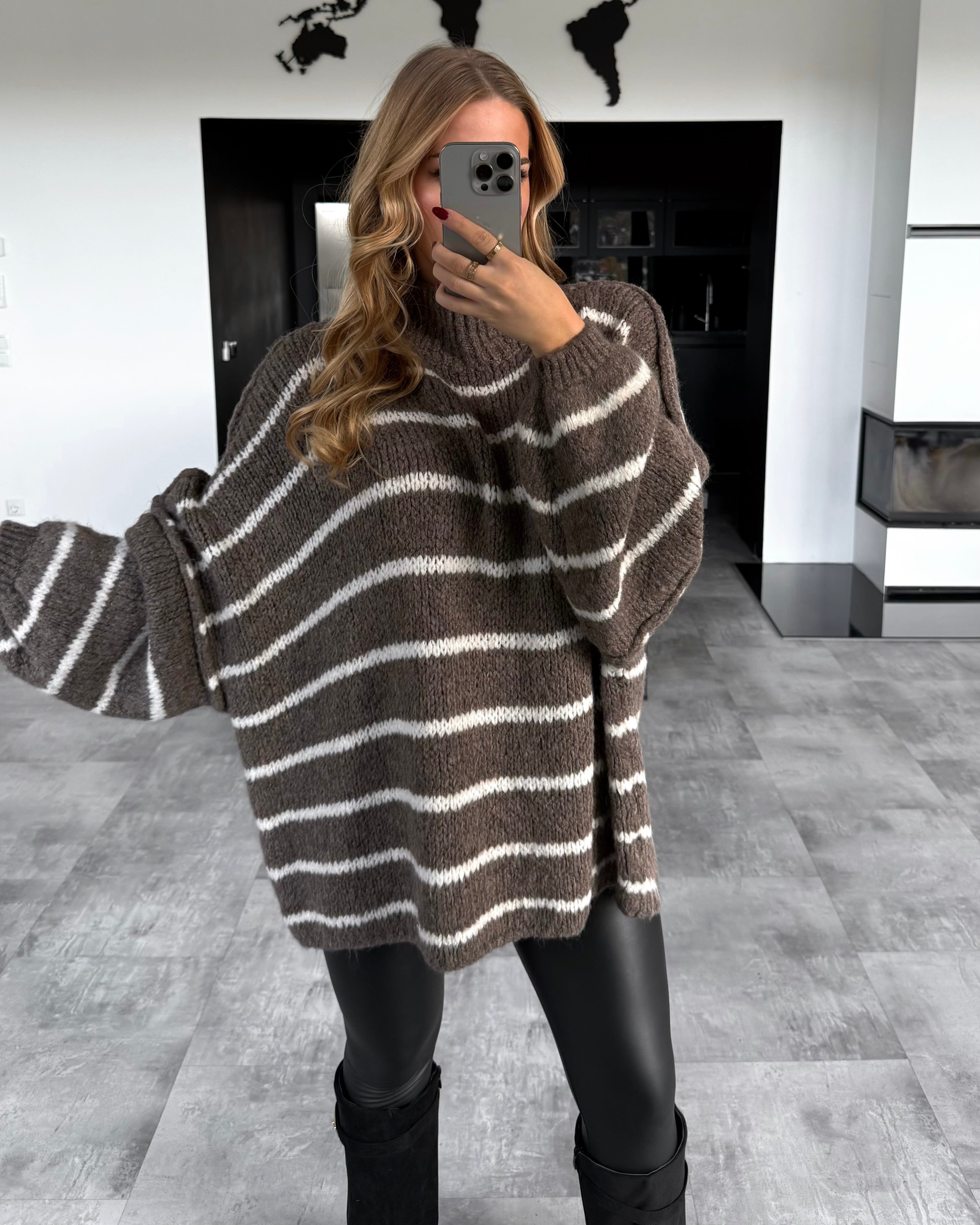 Pullover “May” Braun-Weiß