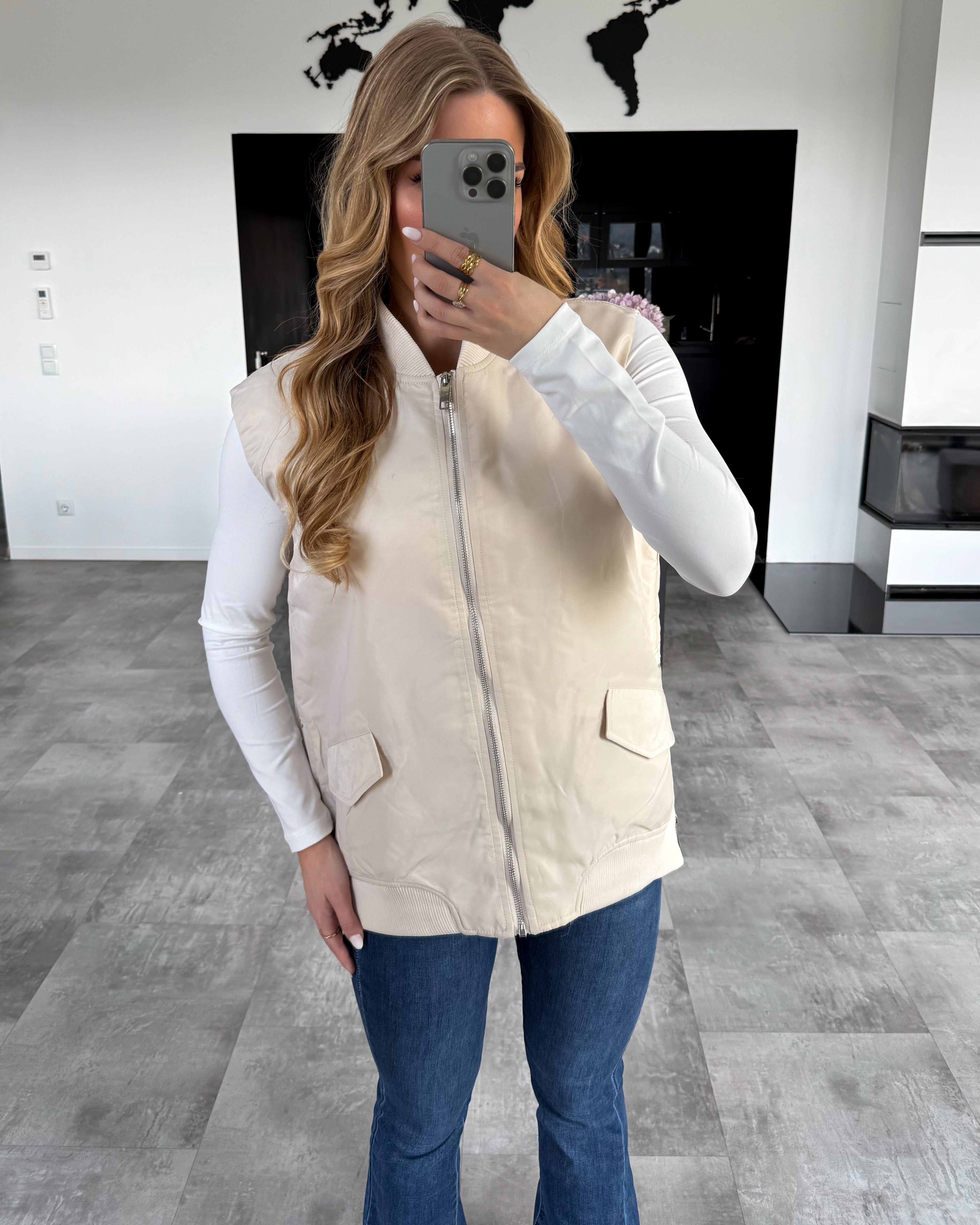 Stoff-Weste “Chelsea” Beige