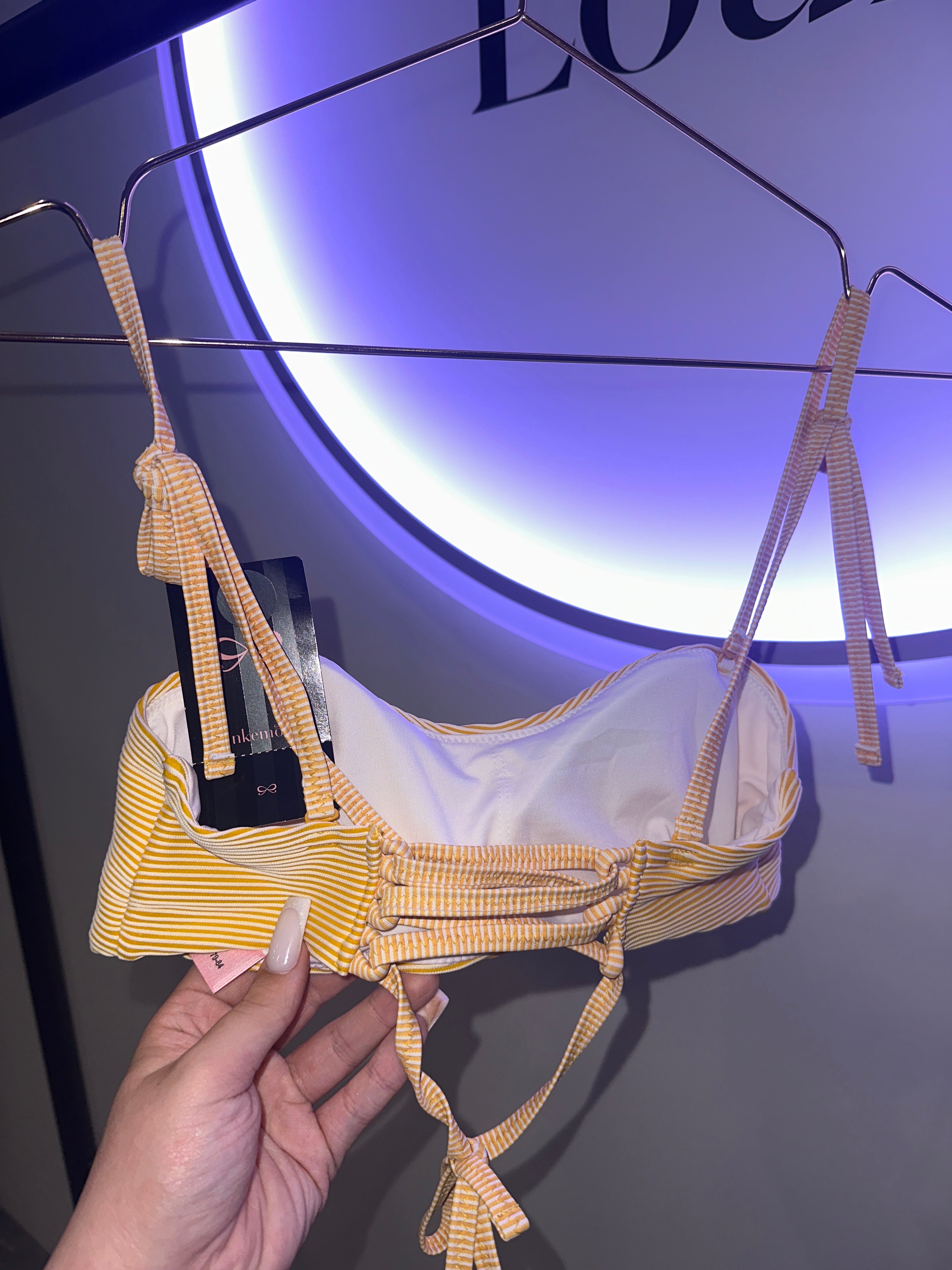 EINZELSTÜCK Bikini Oberteil Gelb gestreift #100