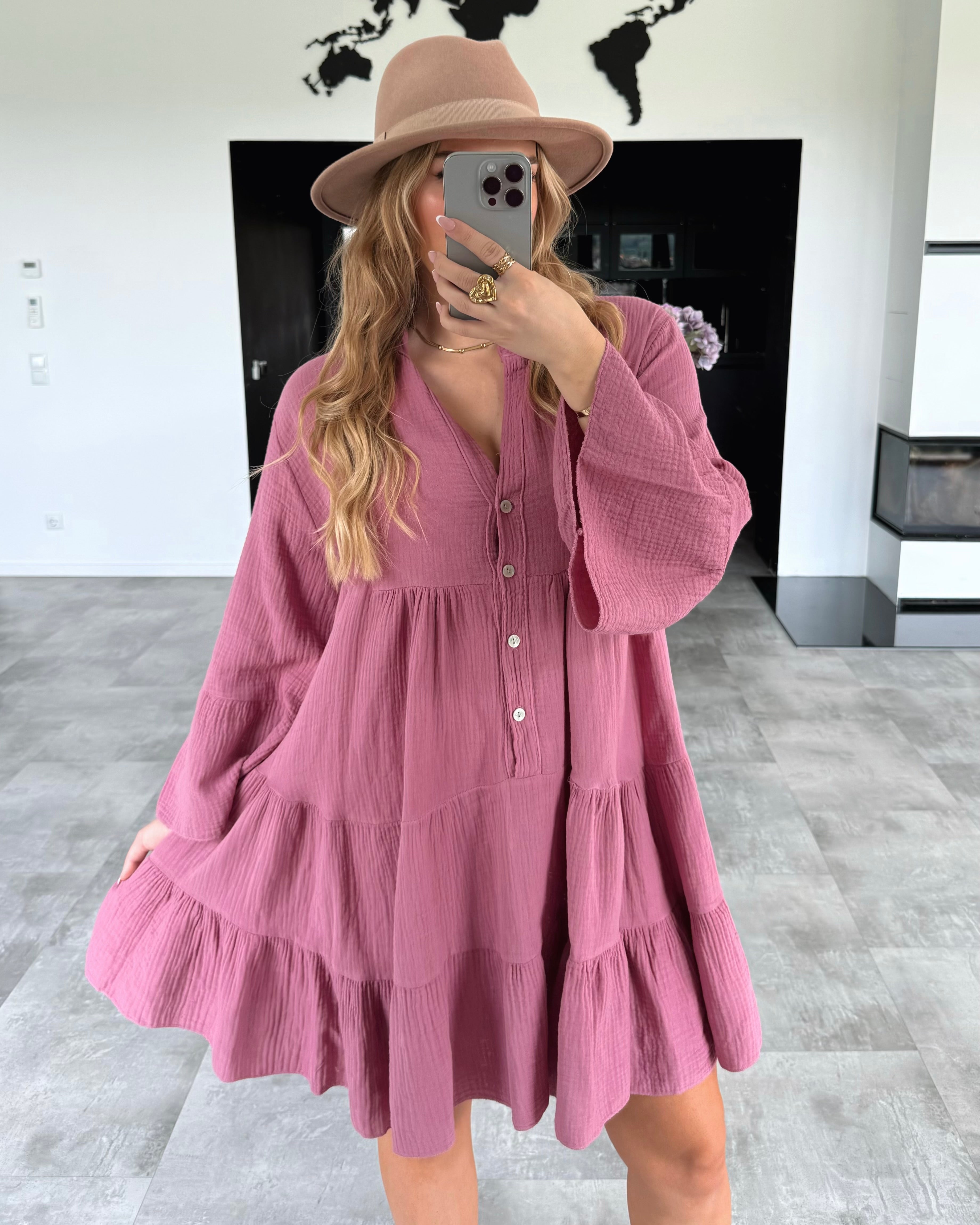 Musselin Kleid „Sofia“ Beere