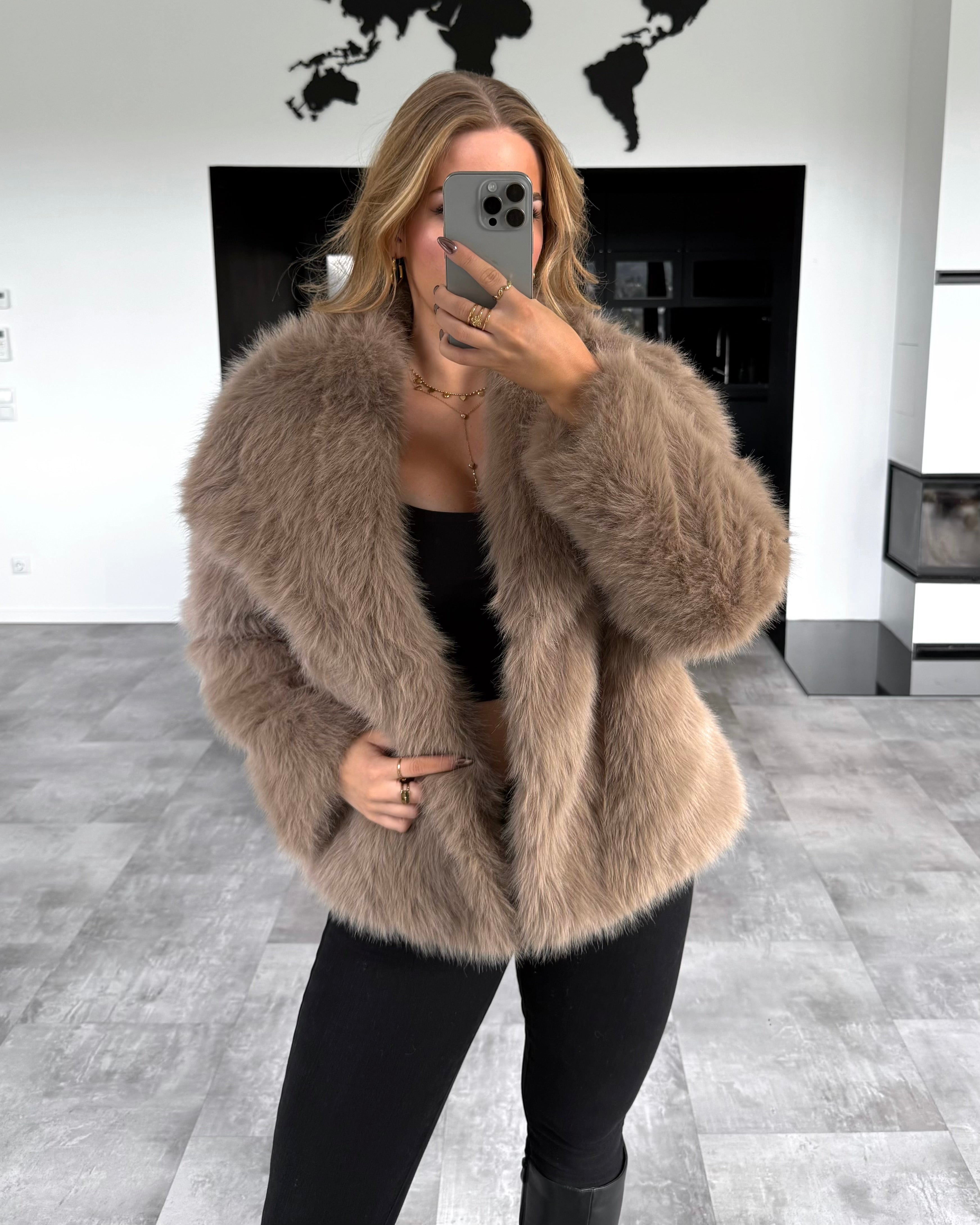Felljacke “Rachelle“ Taupe