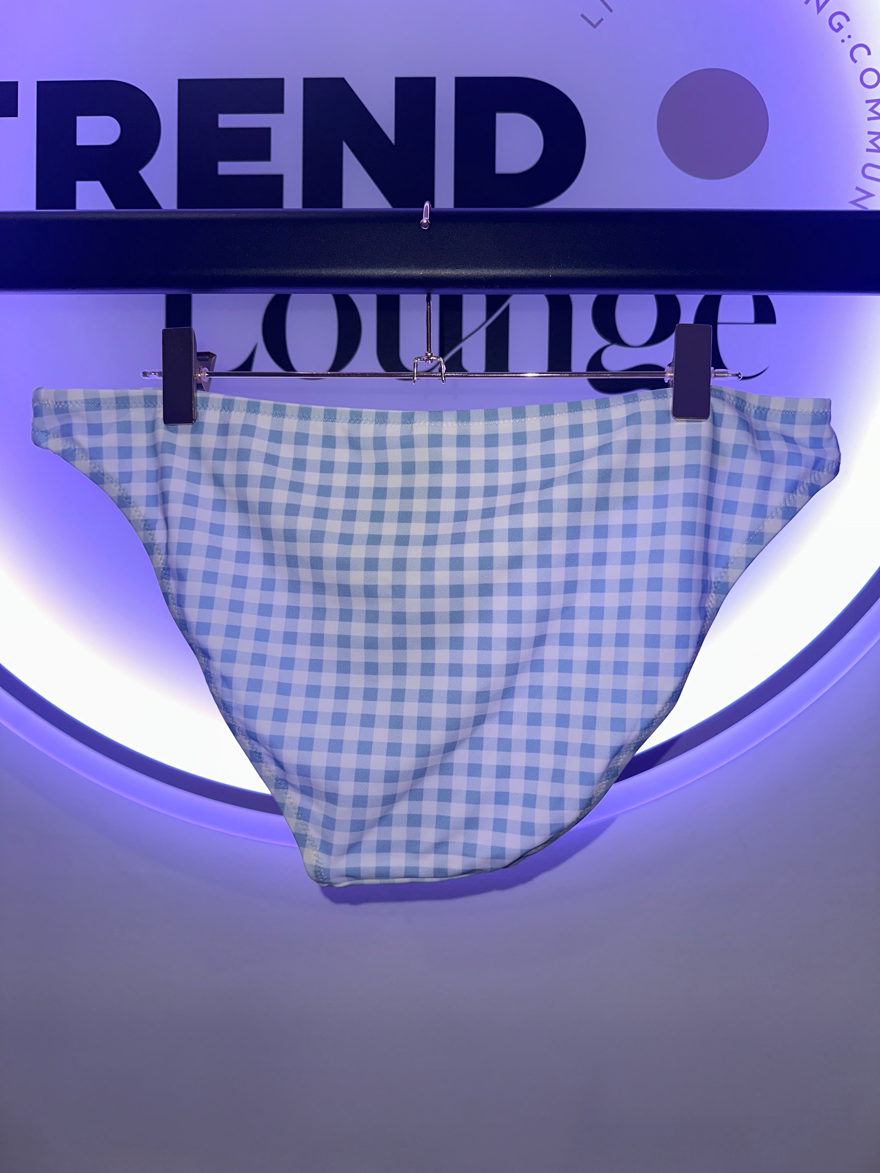 EINZELSTÜCK Bikini Hose Blau-Weiß Kariert #90