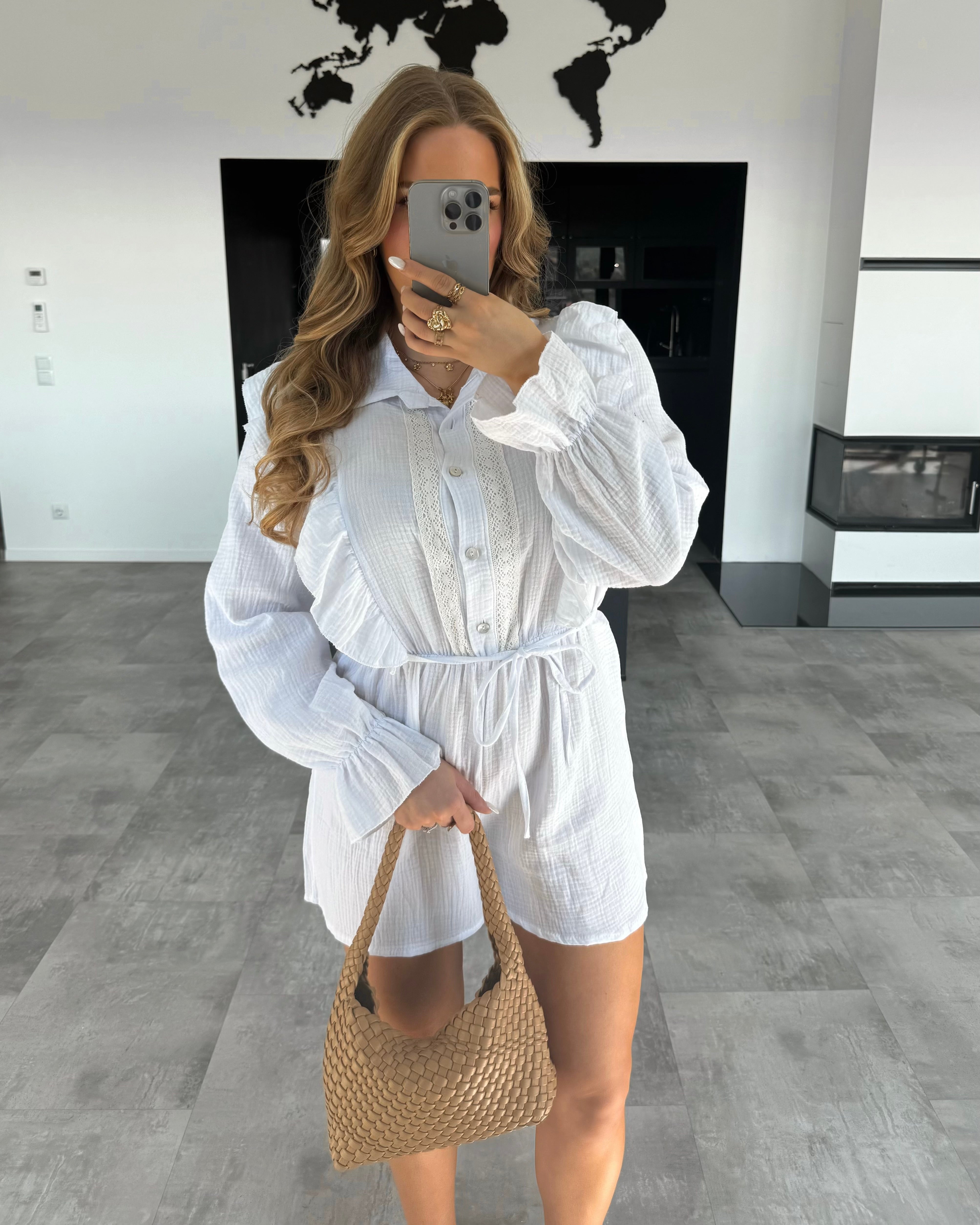 Musselin Jumpsuit „Tiara“ Weiß