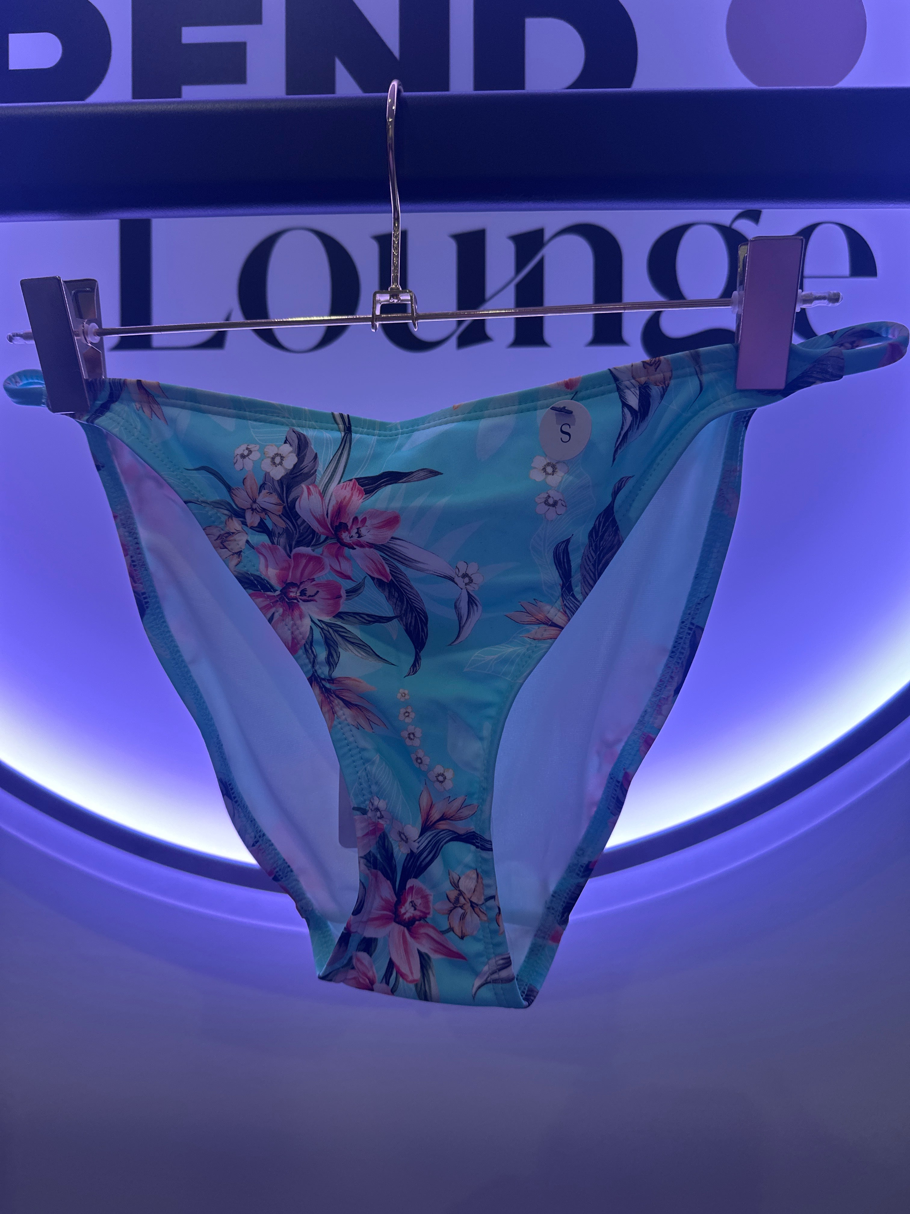 EINZELSTÜCK Bikini Hose Hellblau mit Muster #81