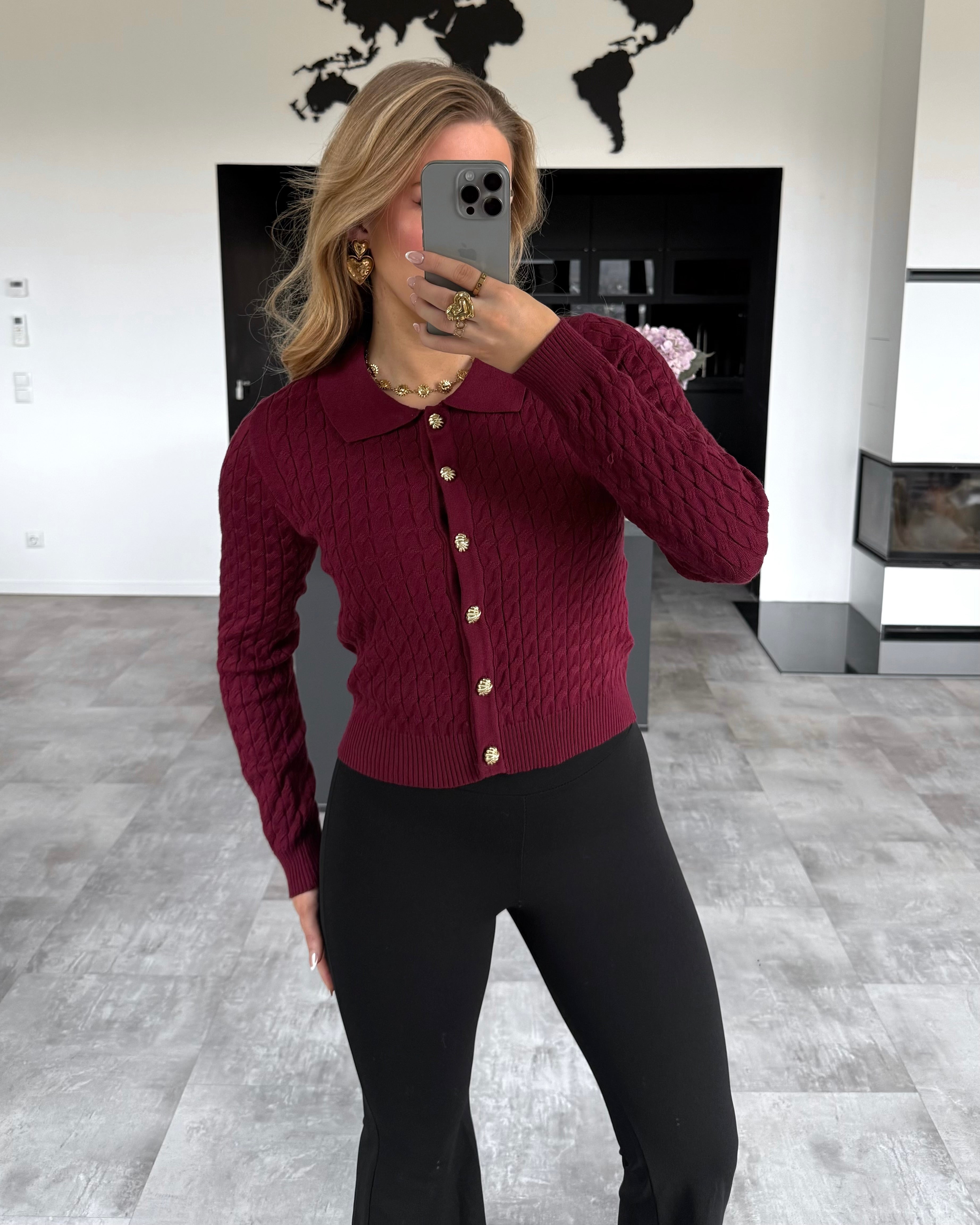 Cardigan "Eleanor" Burgunder