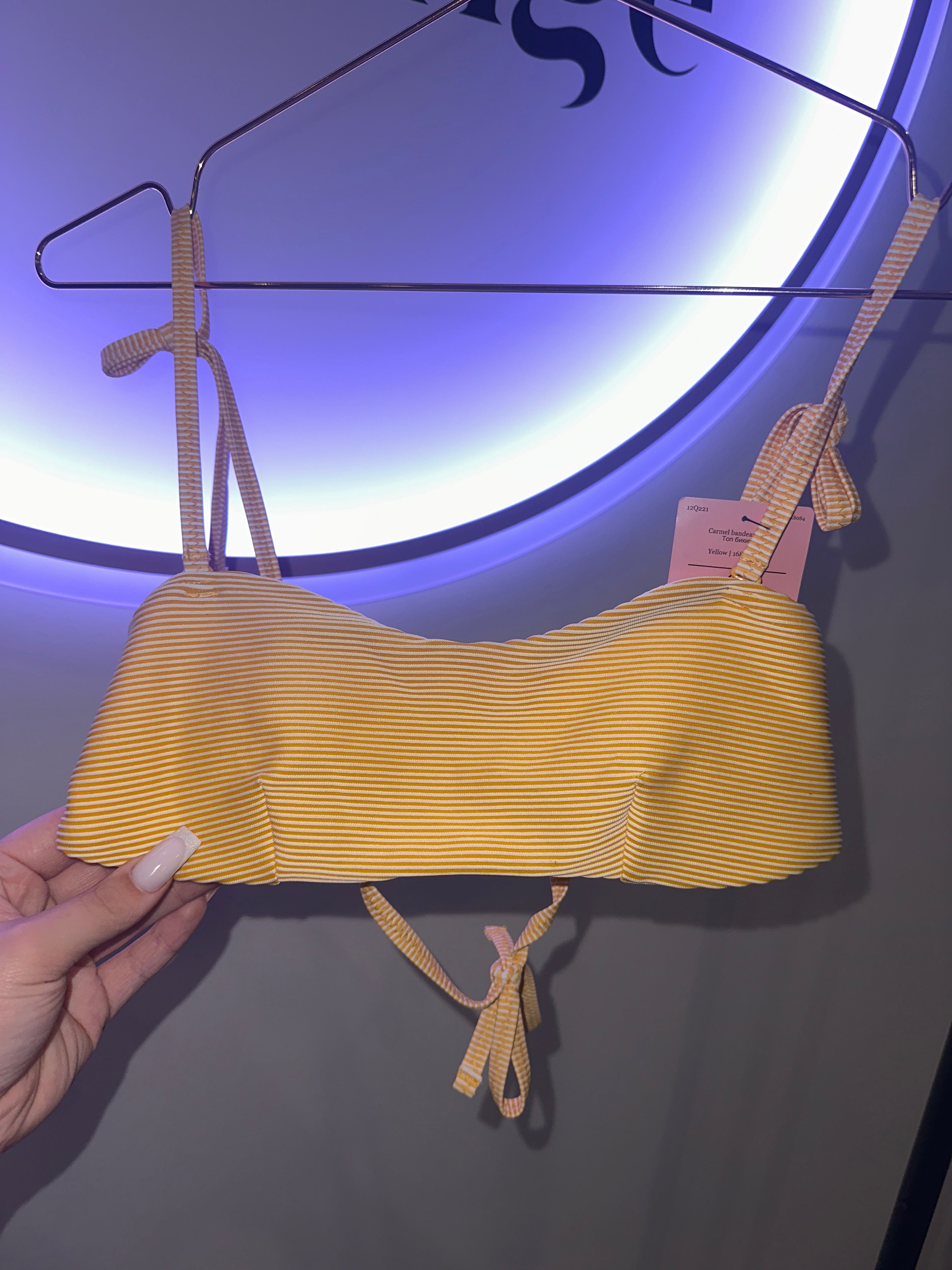 EINZELSTÜCK Bikini Oberteil Gelb gestreift #100