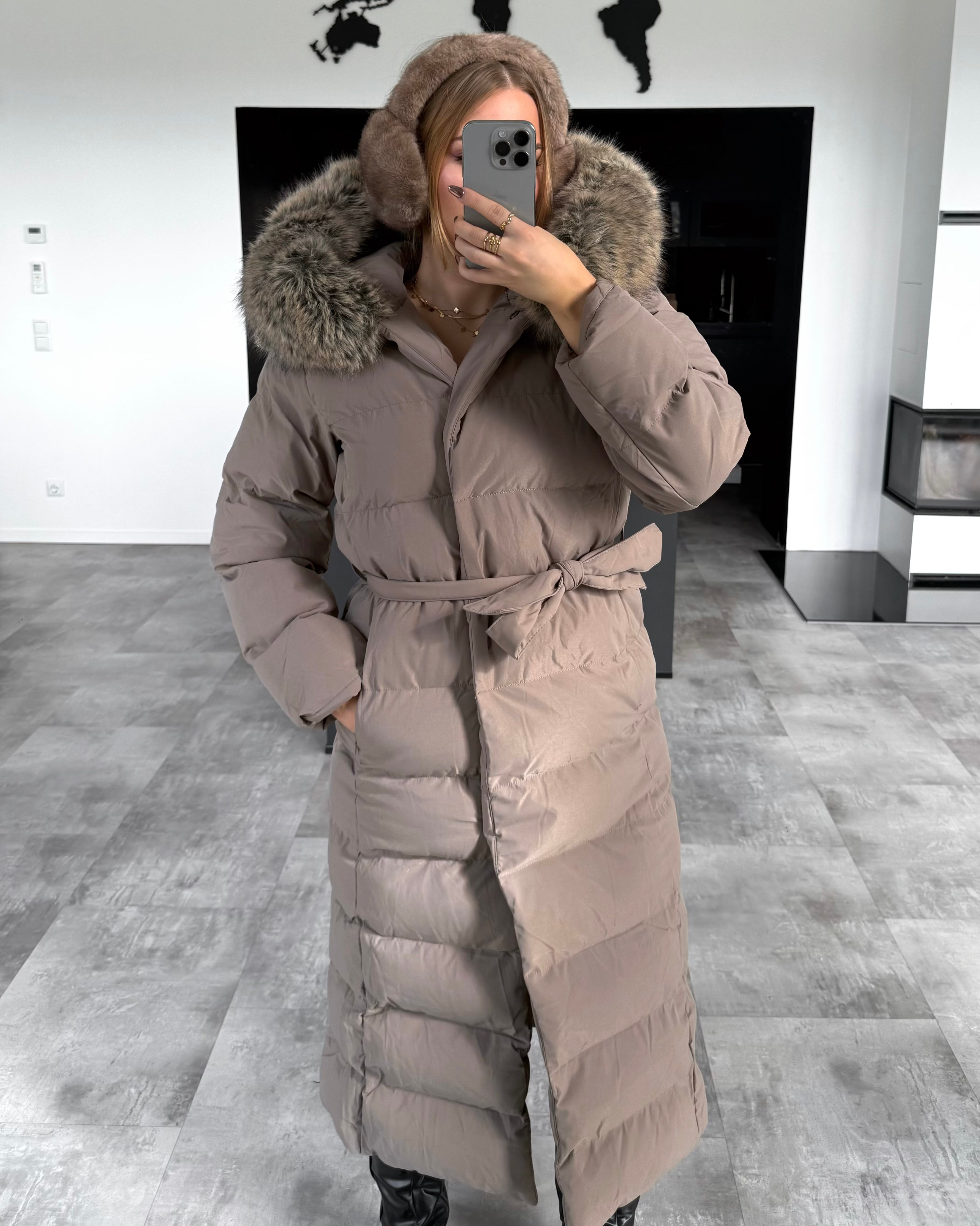 Wintermantel „North“ Taupe
