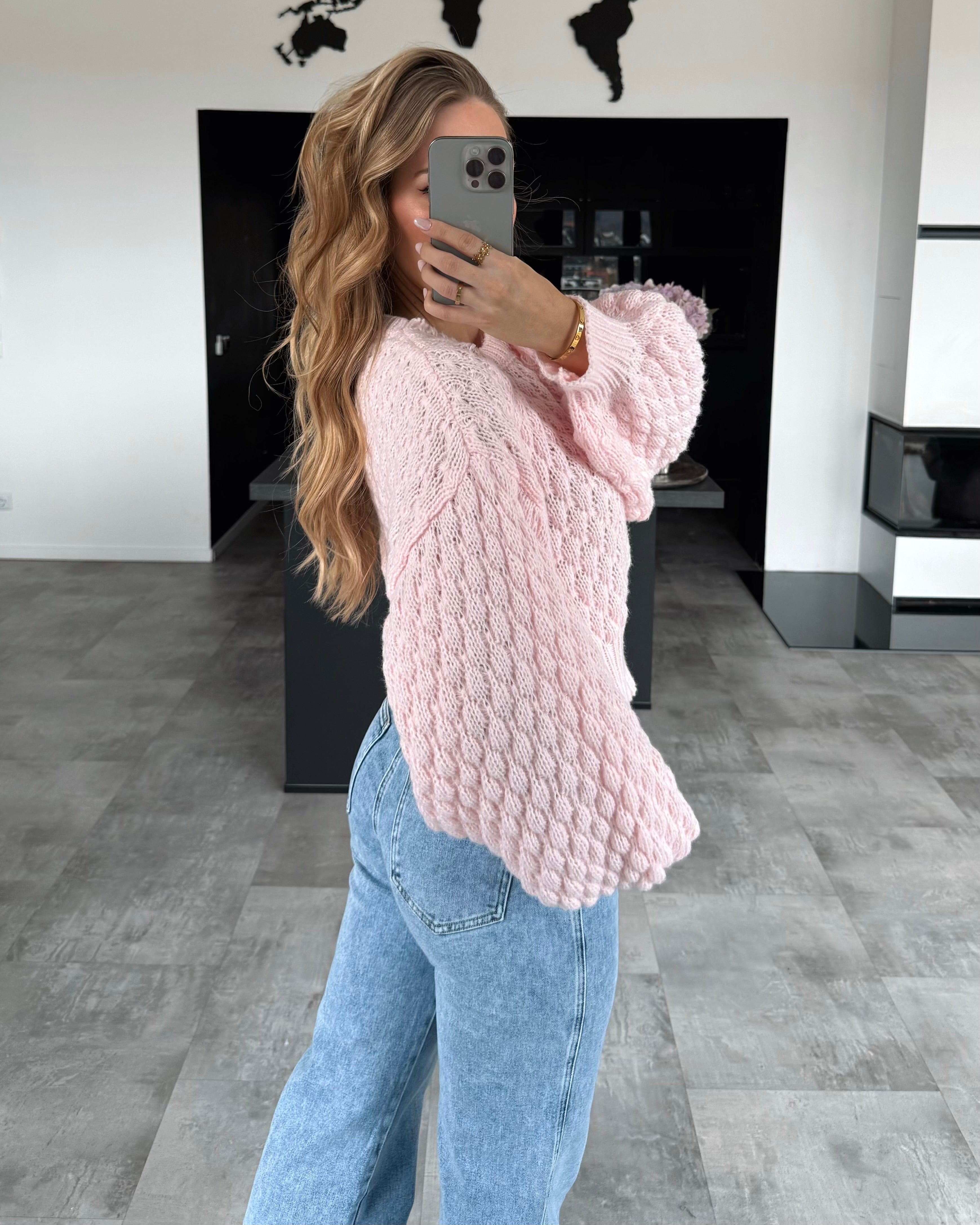 Strickpullover “Cecilia” Babyrosa Cropped