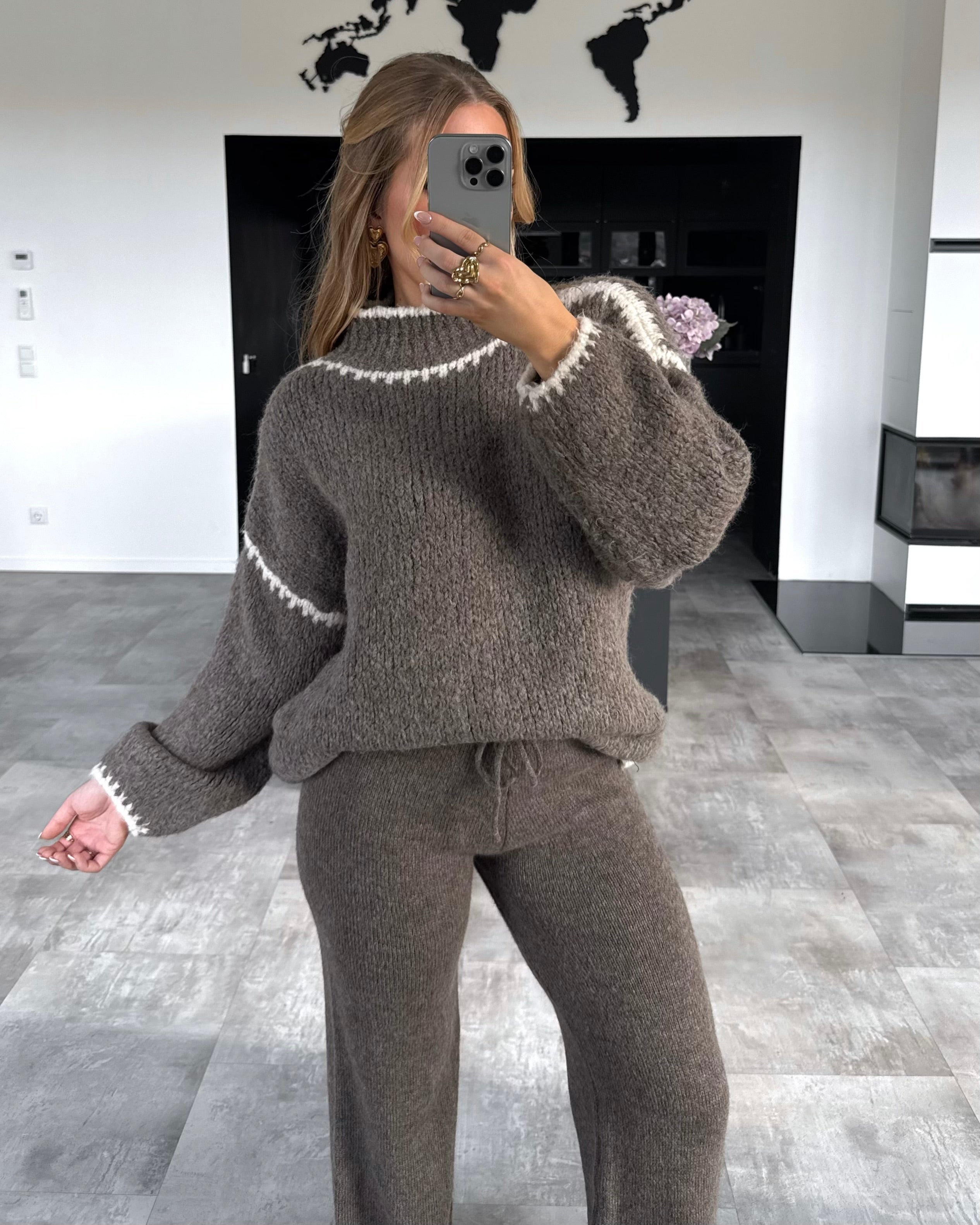 Pullover “Elodie” Taupe-Ecru