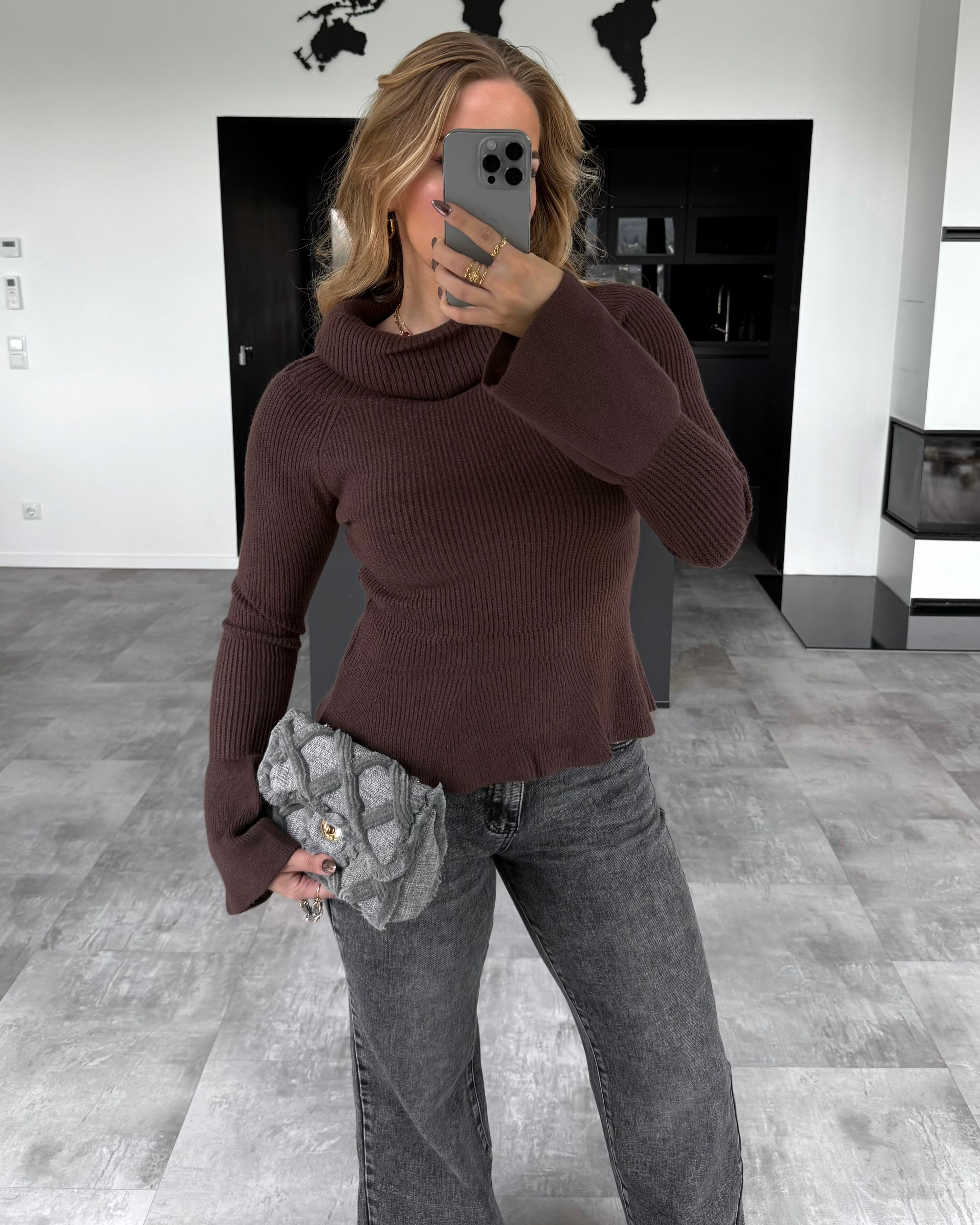 Off-Shoulder Pullover „Leighton“ Chocolate
