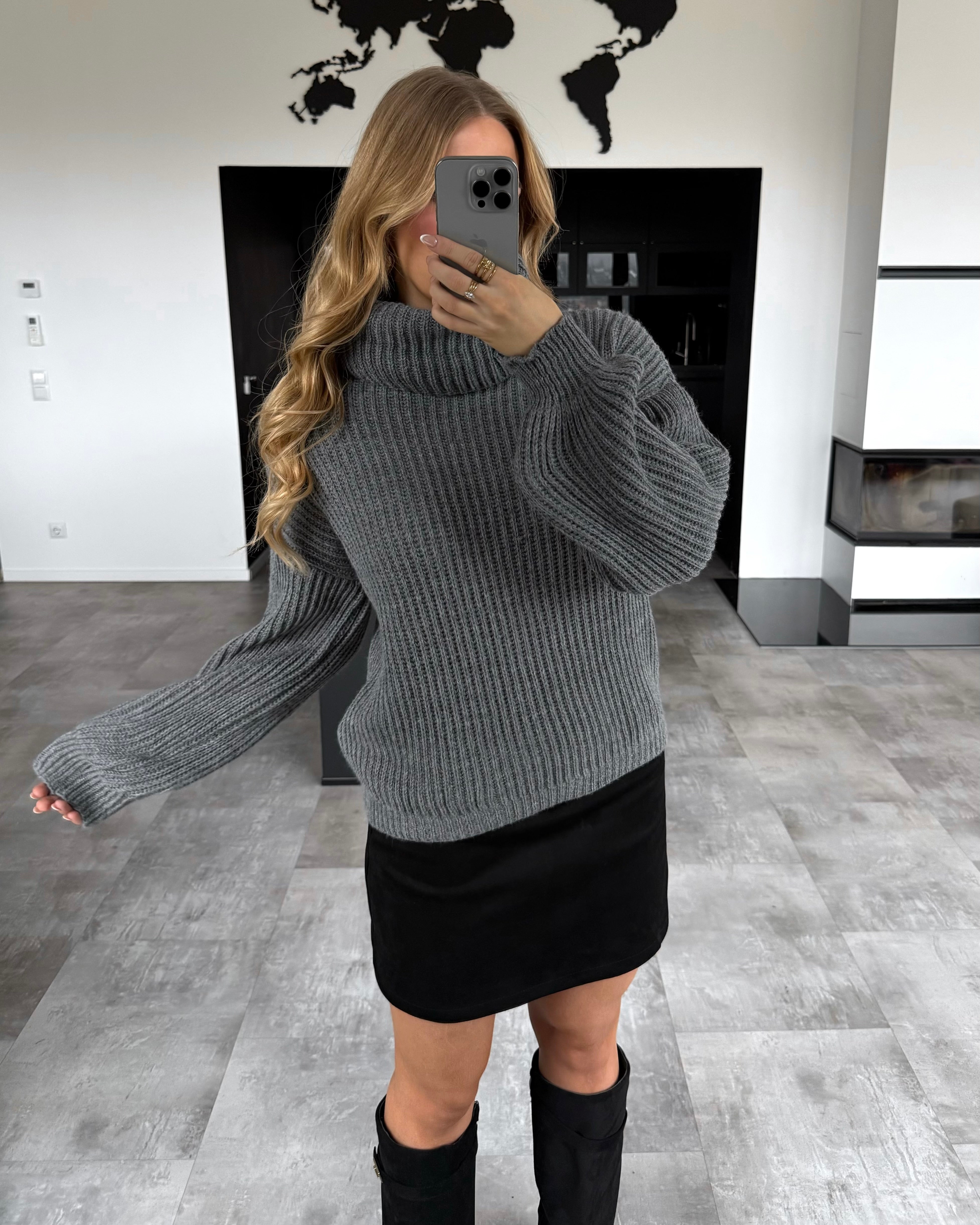 Strickpullover "Elva” Grau