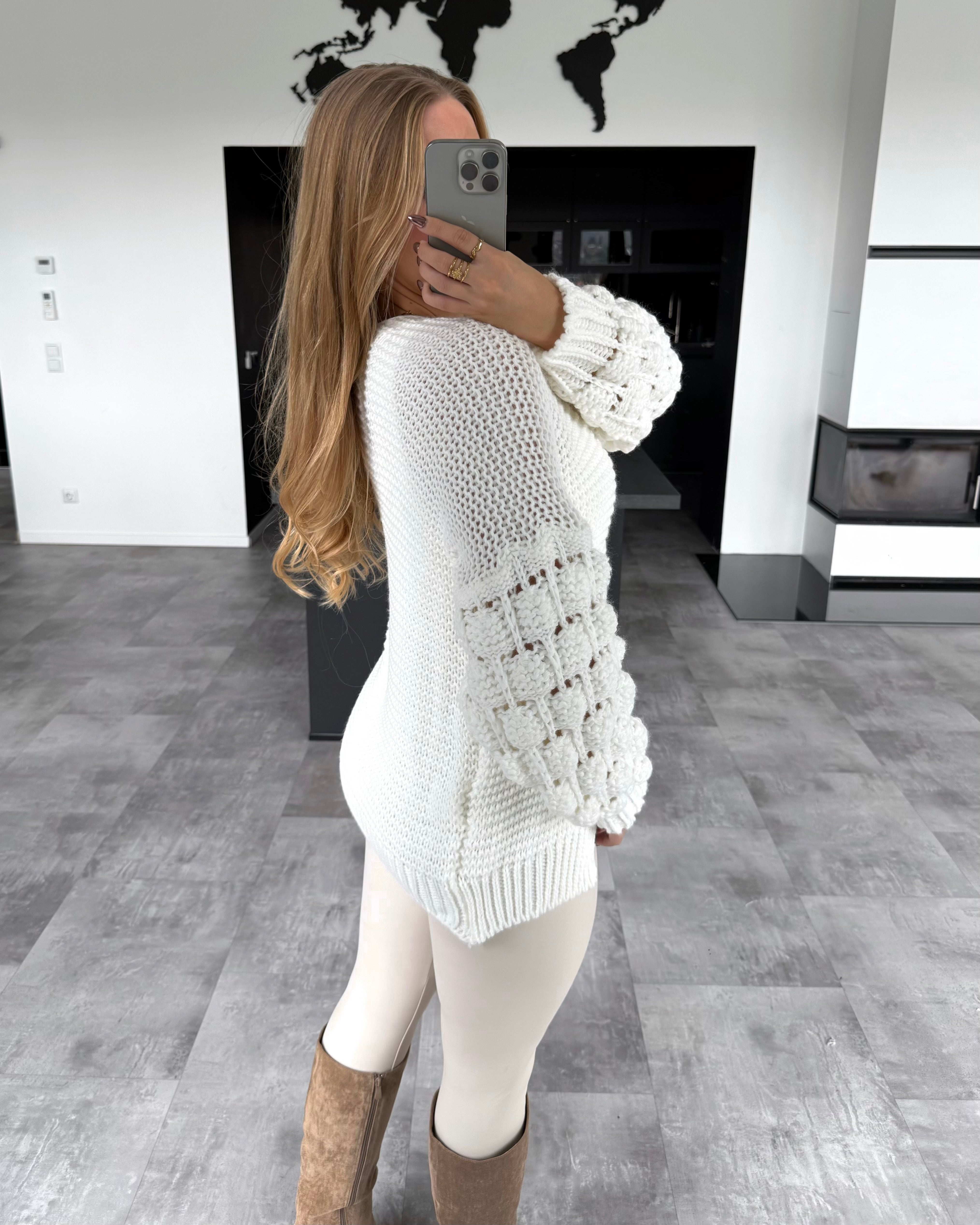 Cardigan “Cloudy” Kurz Weiß
