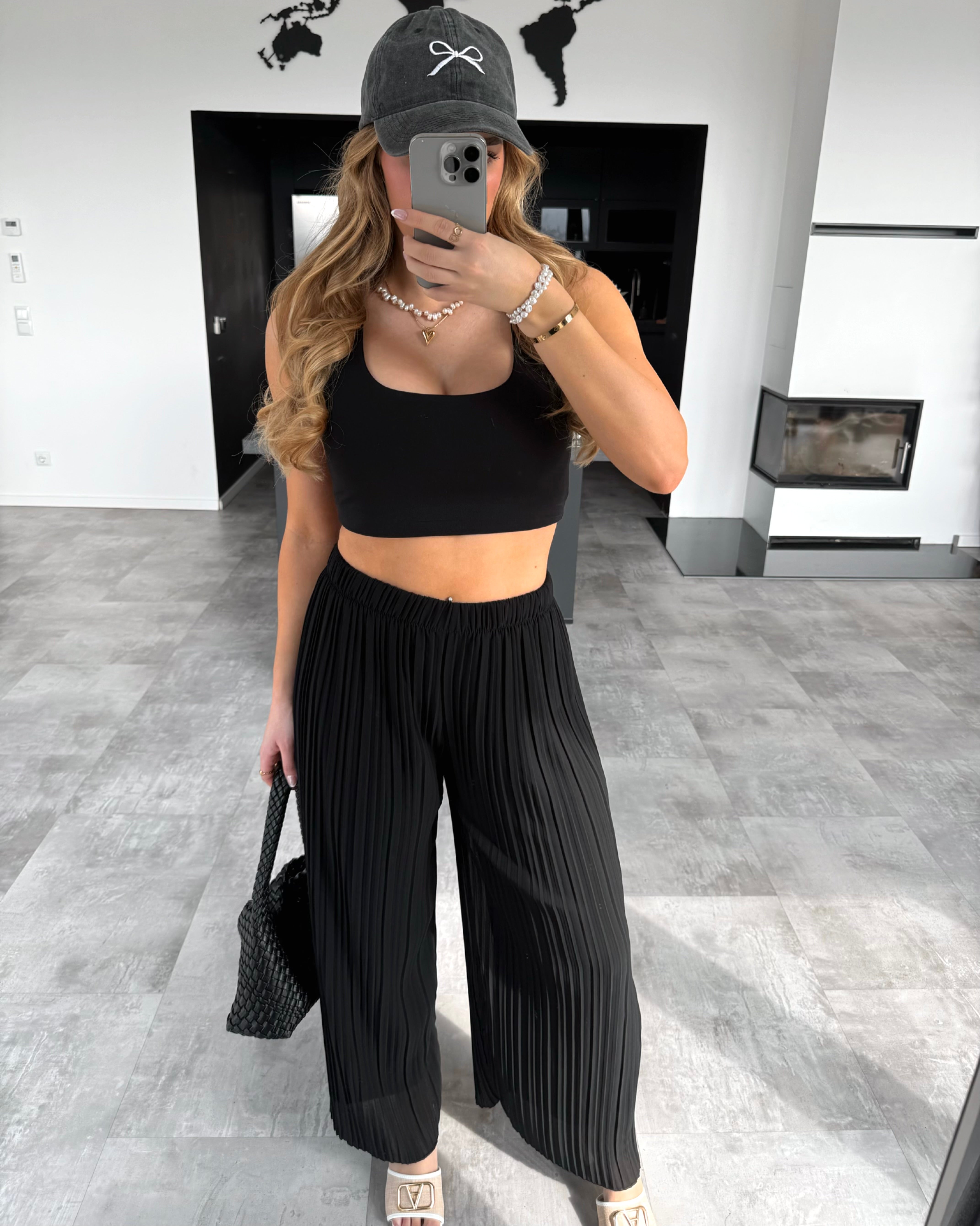 Plissierte Hose "Mala“ Schwarz