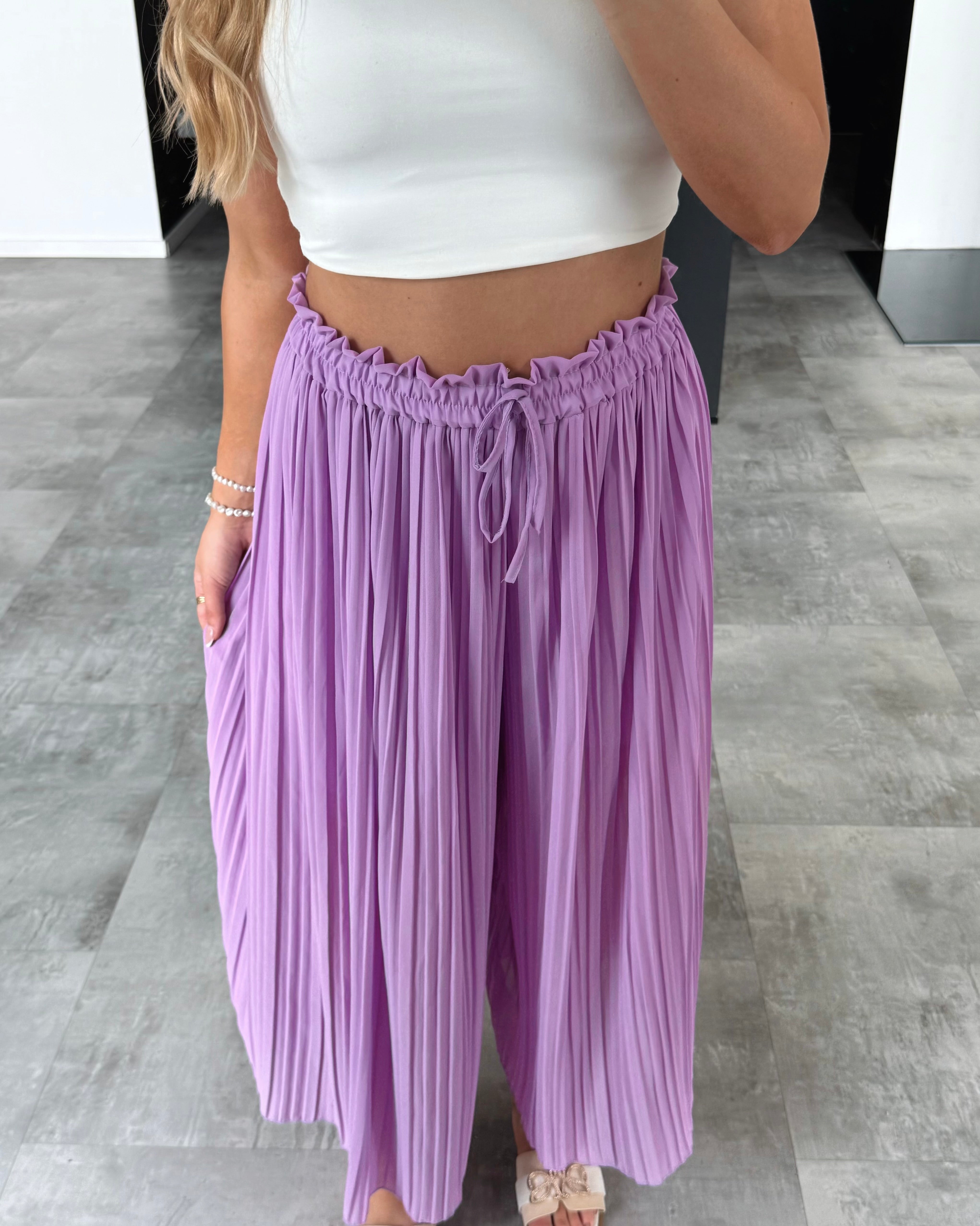 Plissierte Hose "Nola“ Flieder
