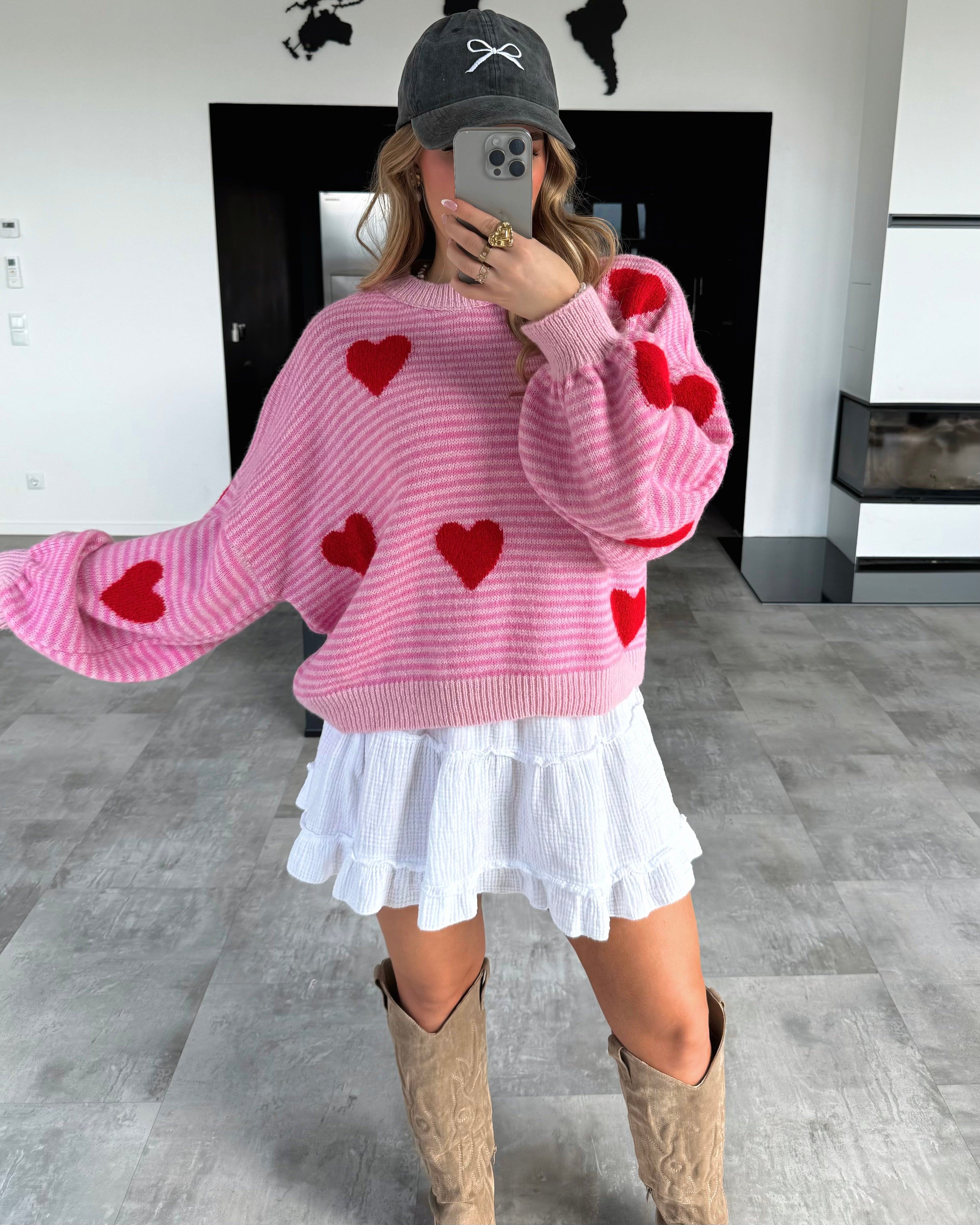 Pullover "Velvet Love" Pink-Rot