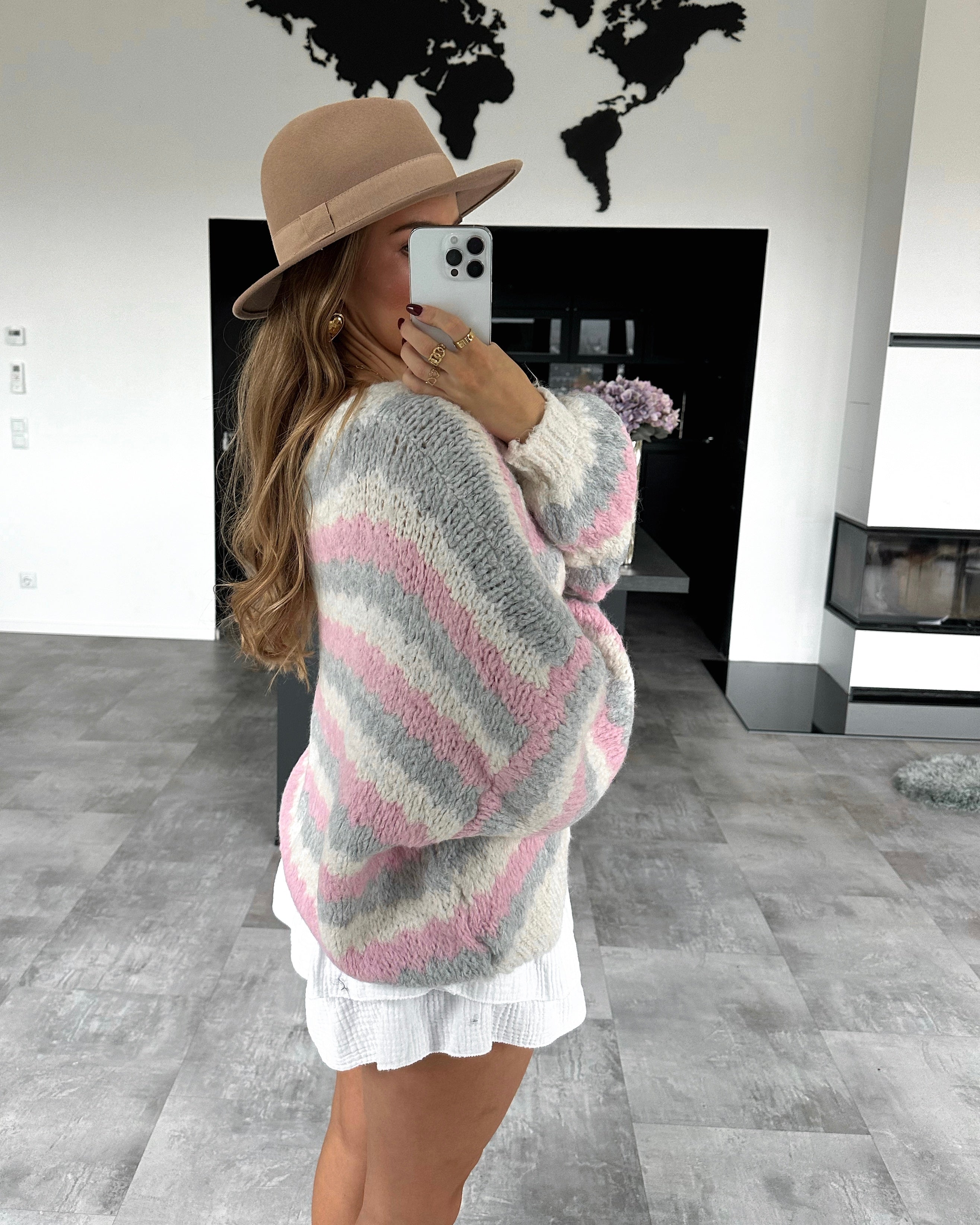 Cardigan "Lottie" Rosa-Grau