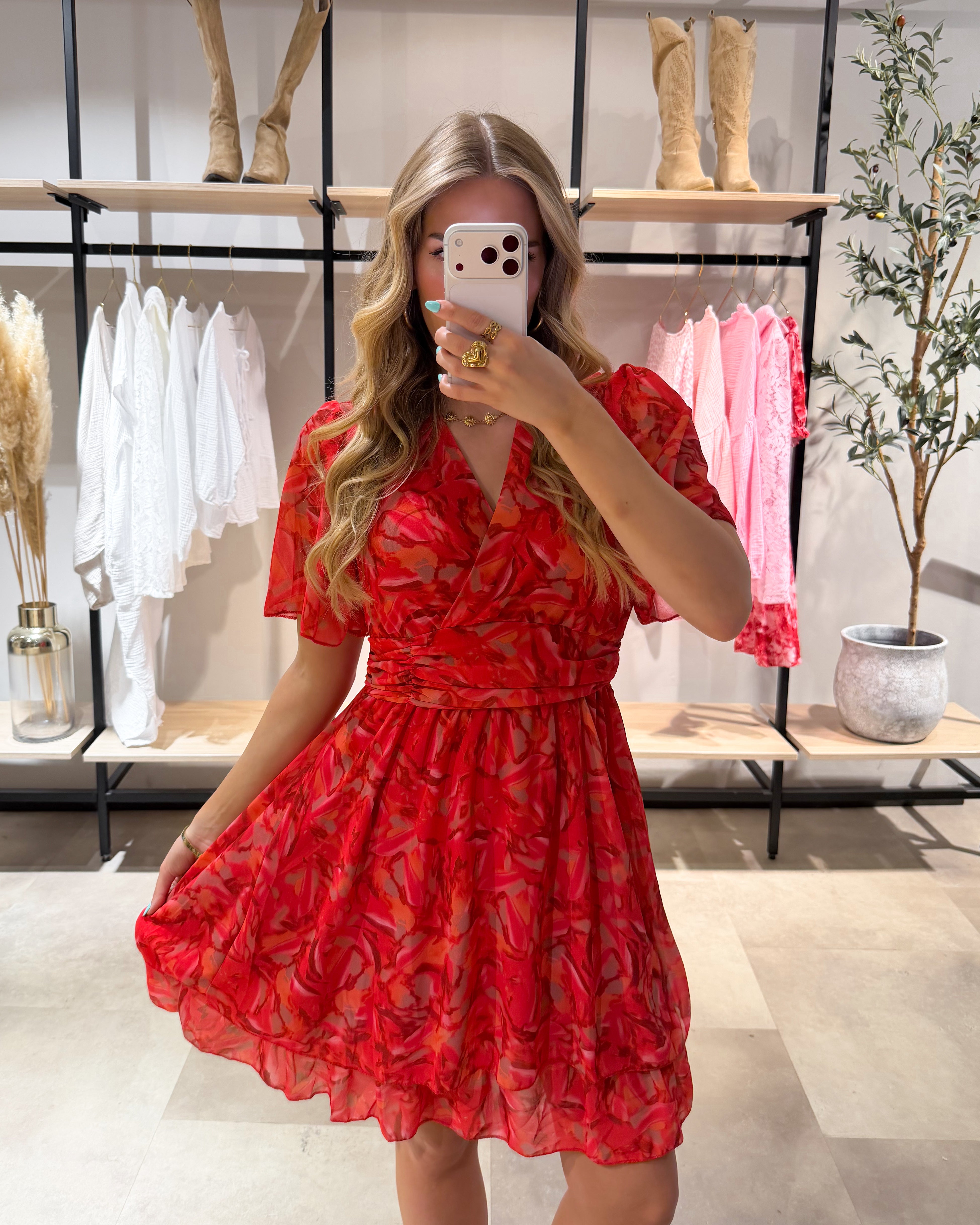 Kurzes Kleid “Lovina” Rot