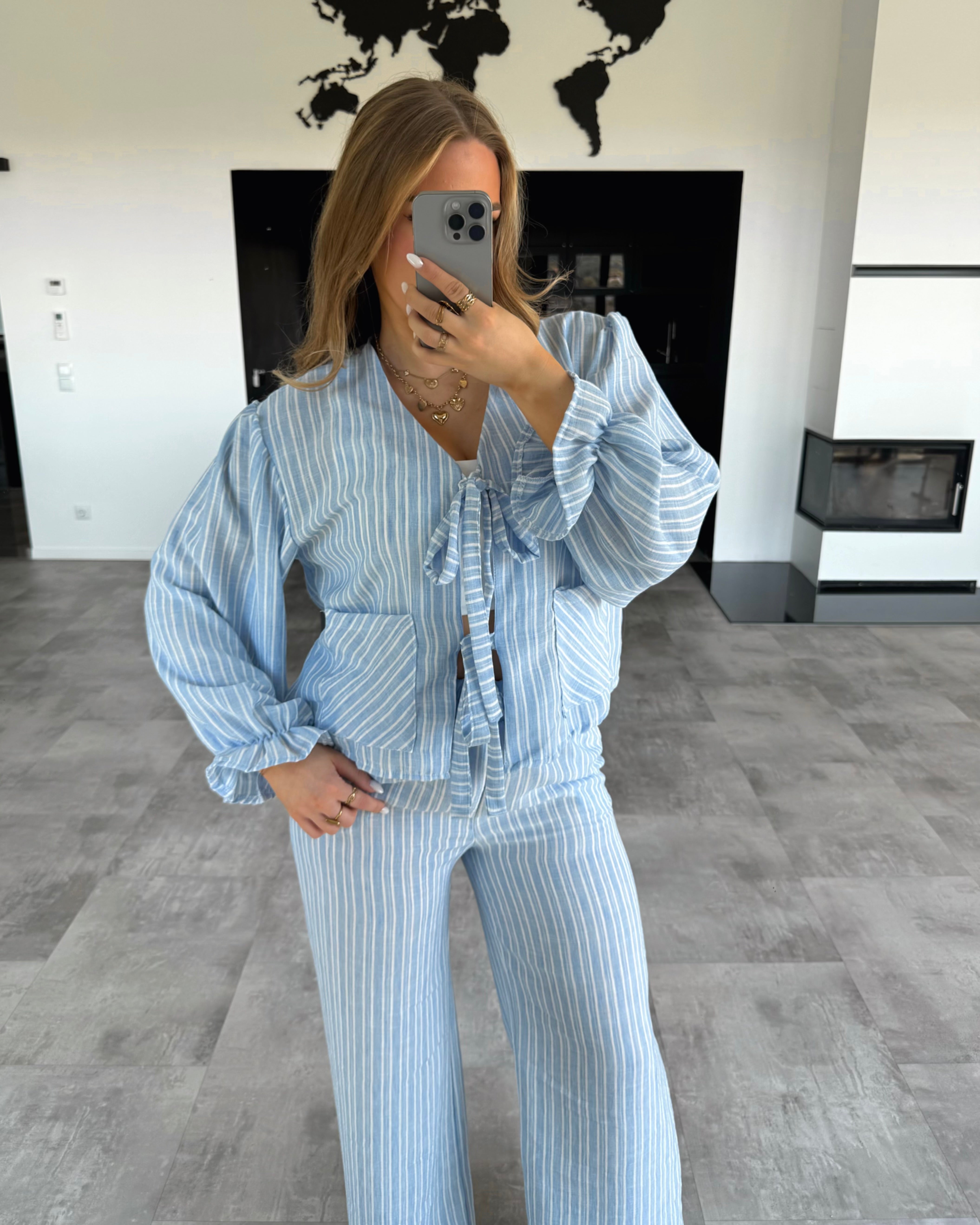 Streifen-Bluse "Jordyce“ Blau-Weiß