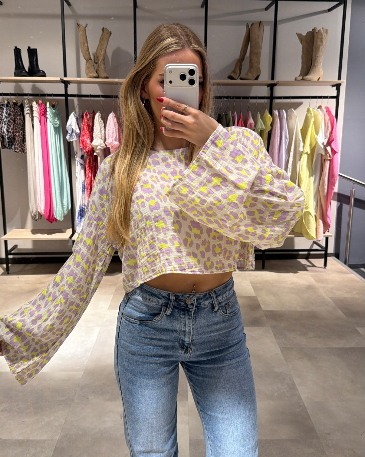 Musselin Shirt "Lexy" Leo Neon