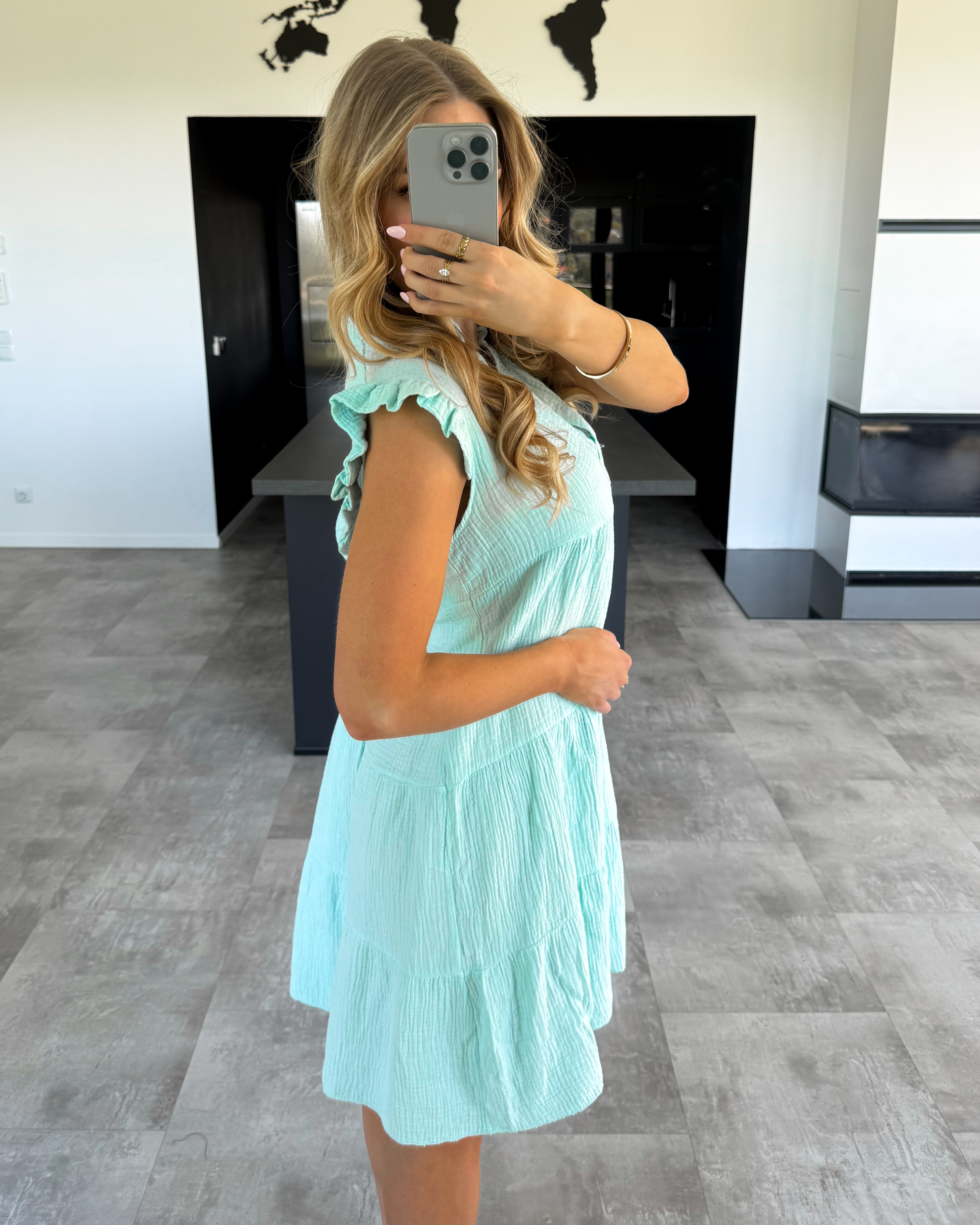 Musselin Kleid “Posie“ Mint