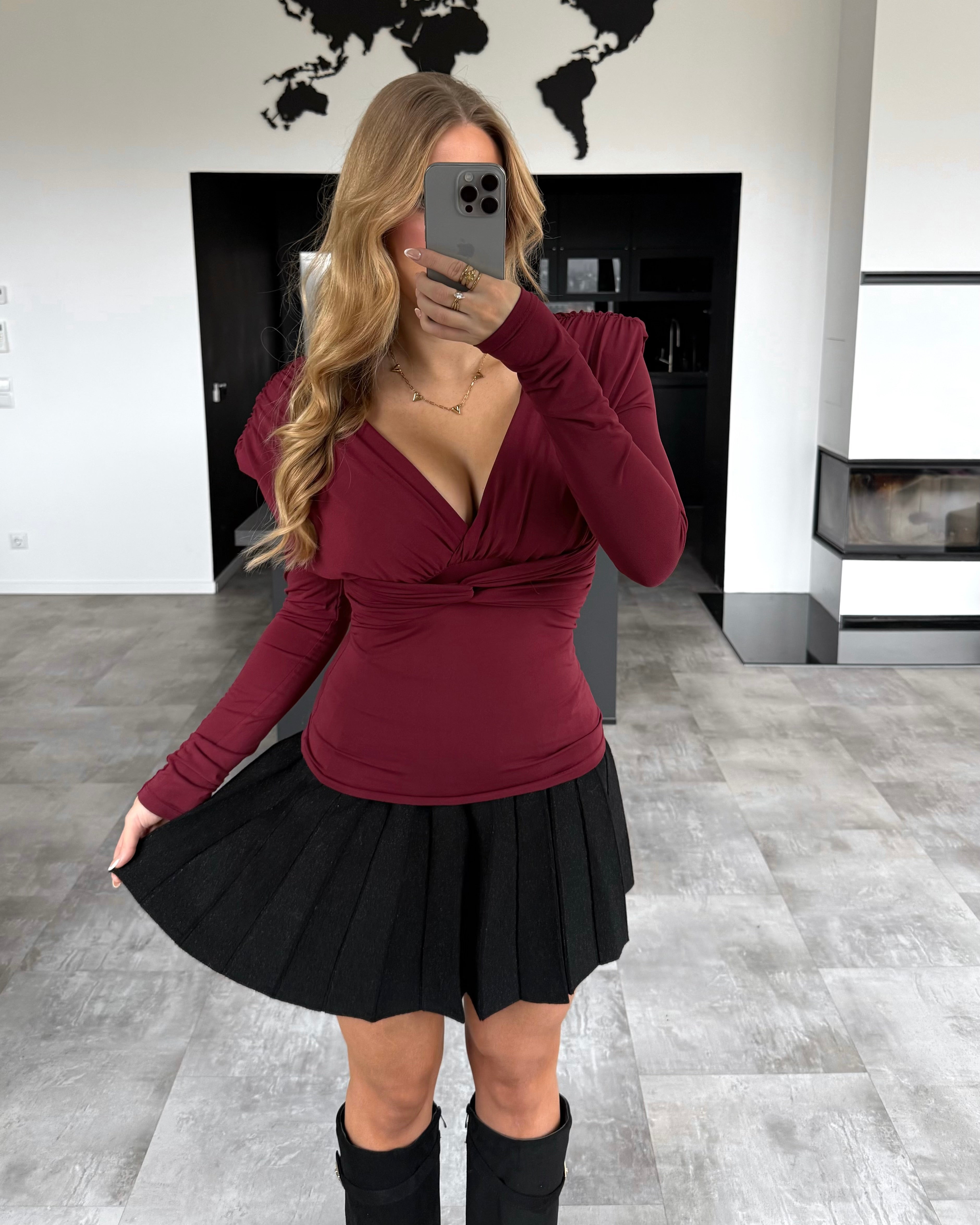 Crossover Oberteil "Noela” Burgunder