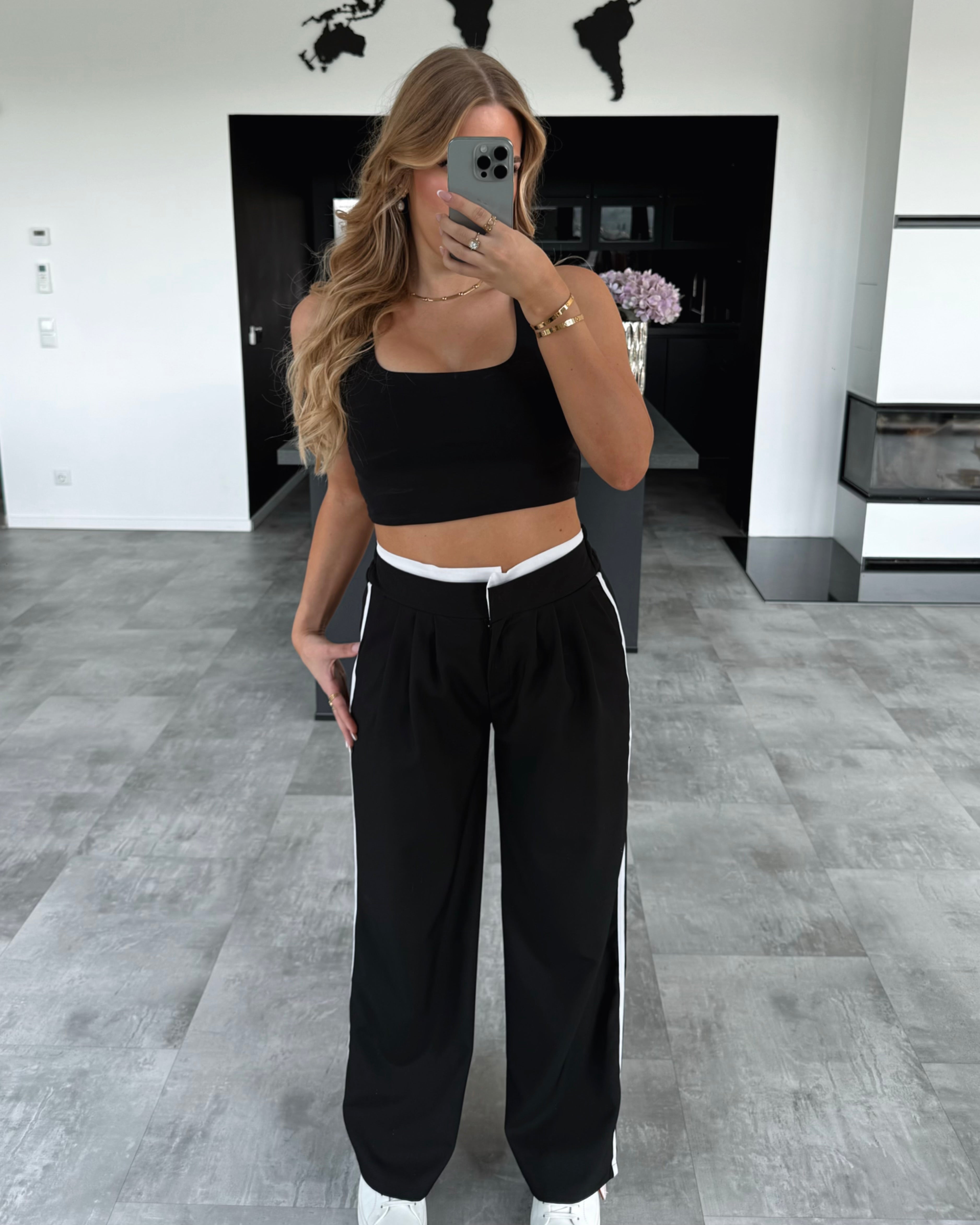 Stoffhose „Jen“ Schwarz