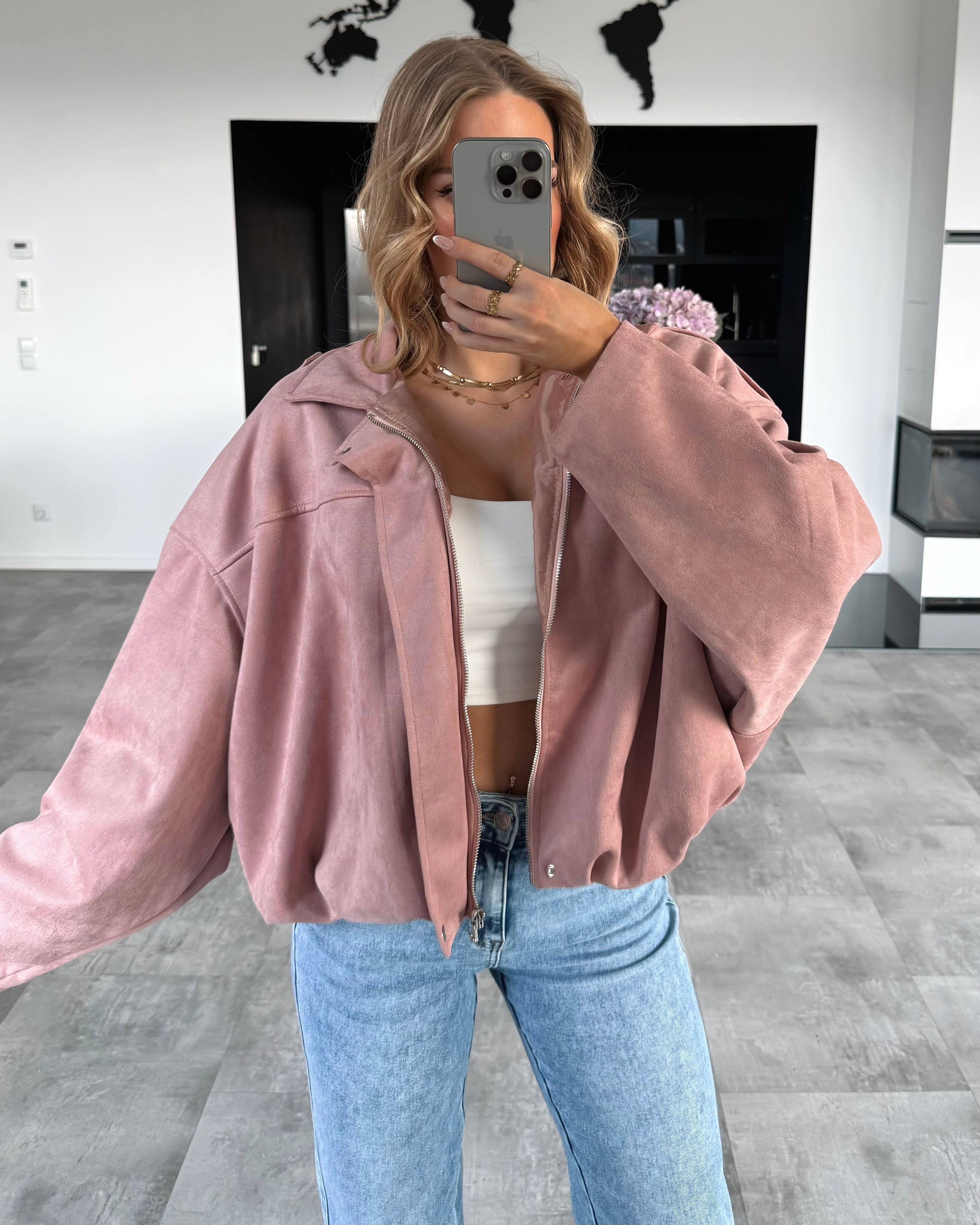 Suede Jacke “Romy” Altrosa