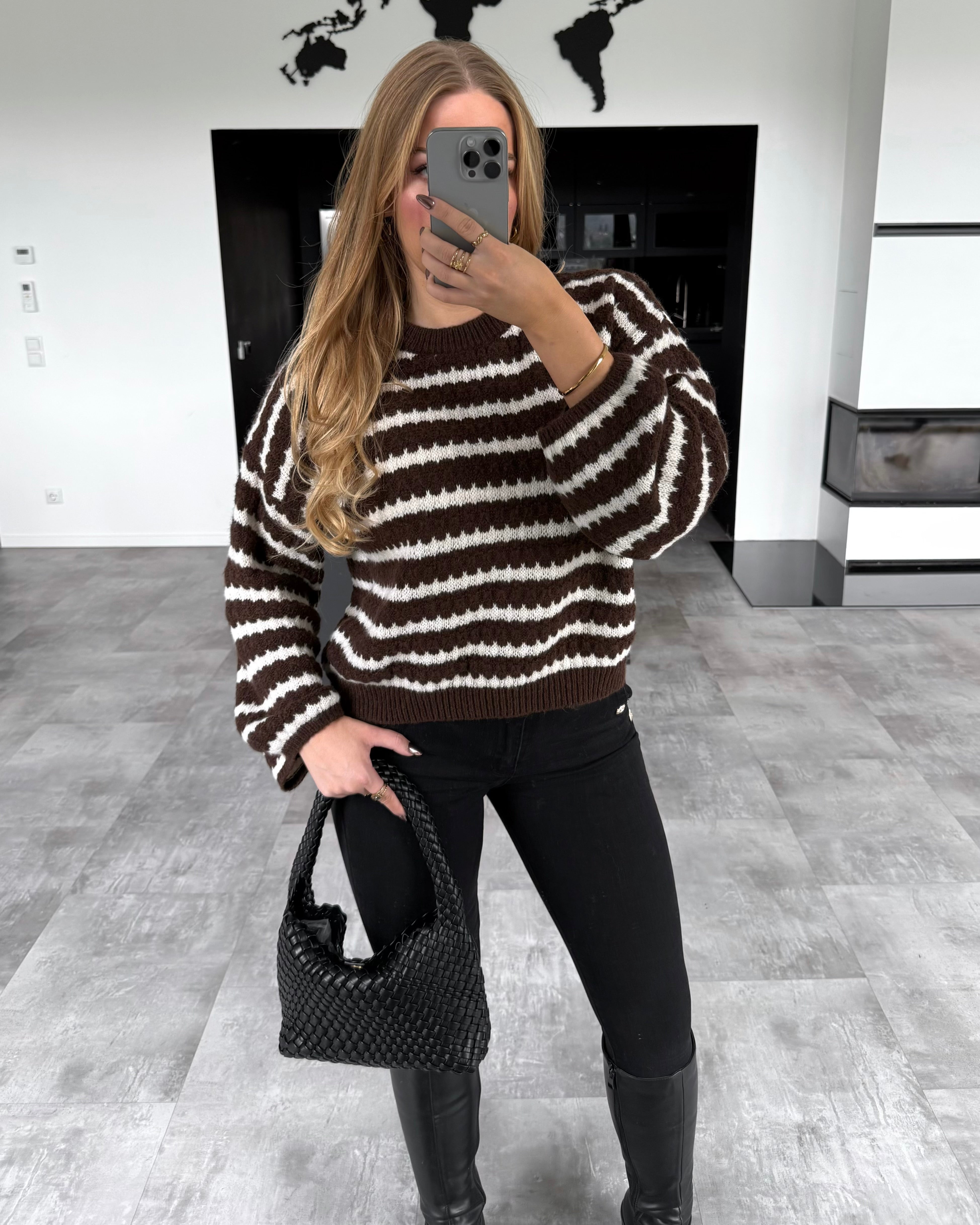 Pullover "Millie" Chocolate-Ecru