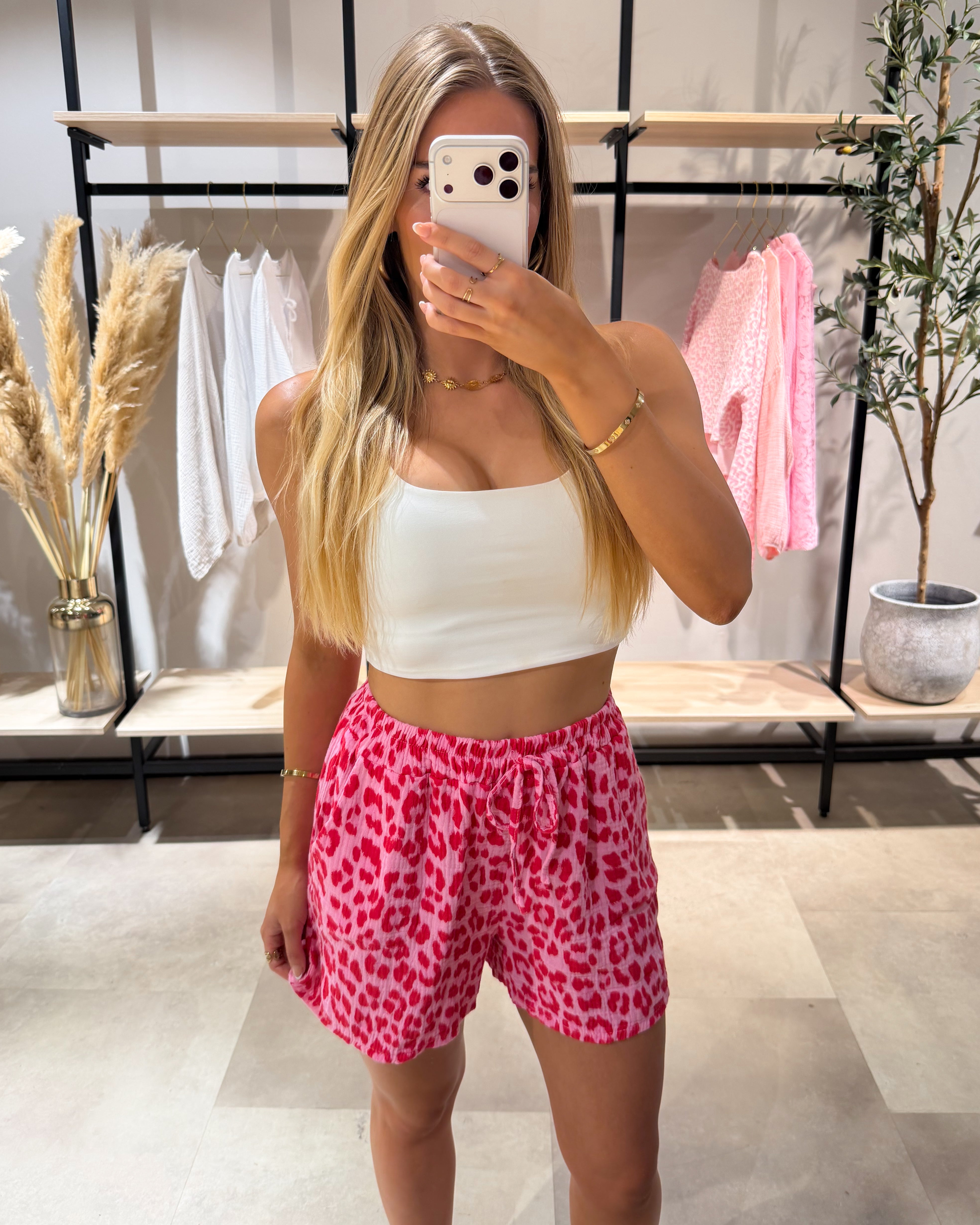 Musselin Shorts “Kira” Leoprint