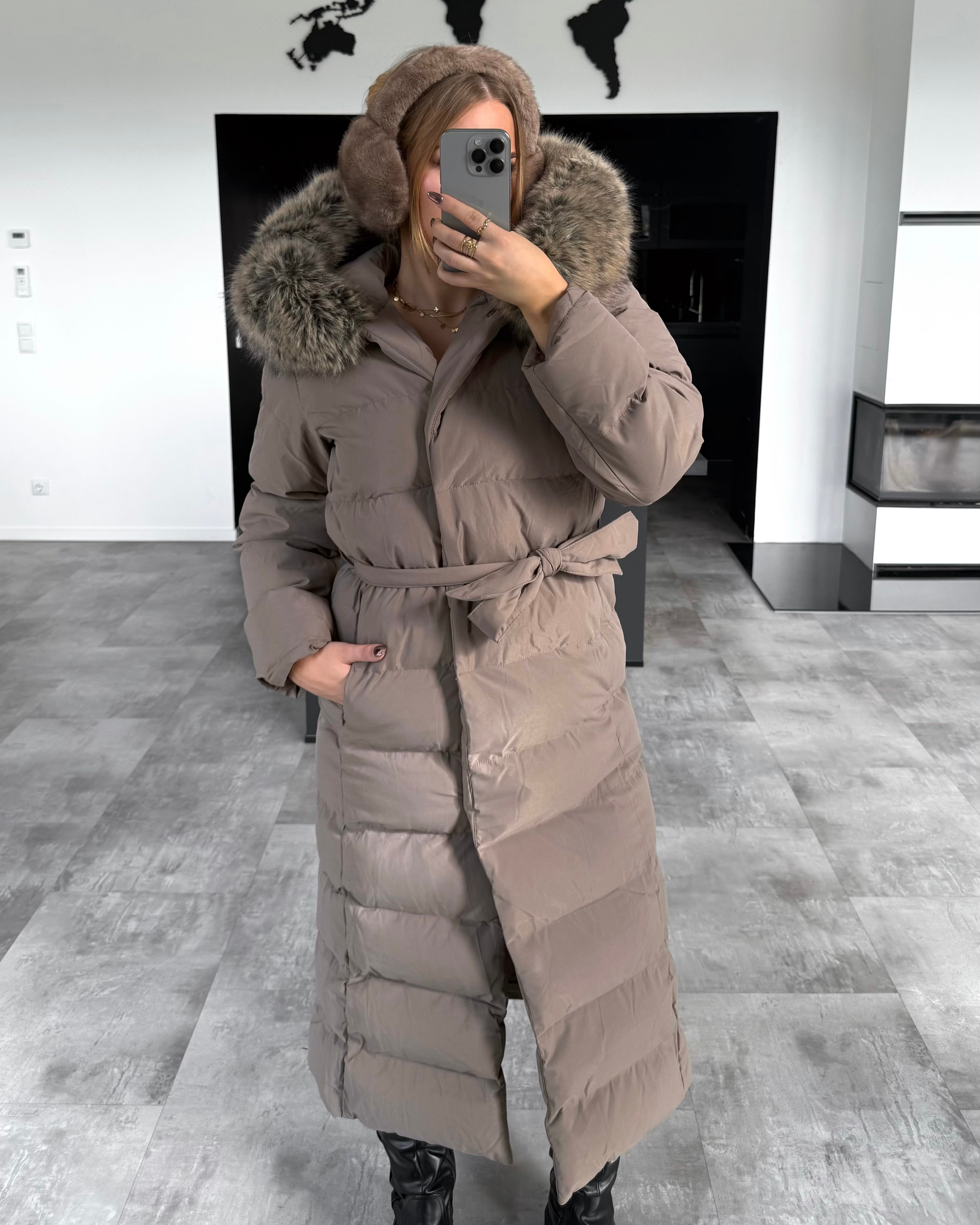 Wintermantel „North“ Taupe