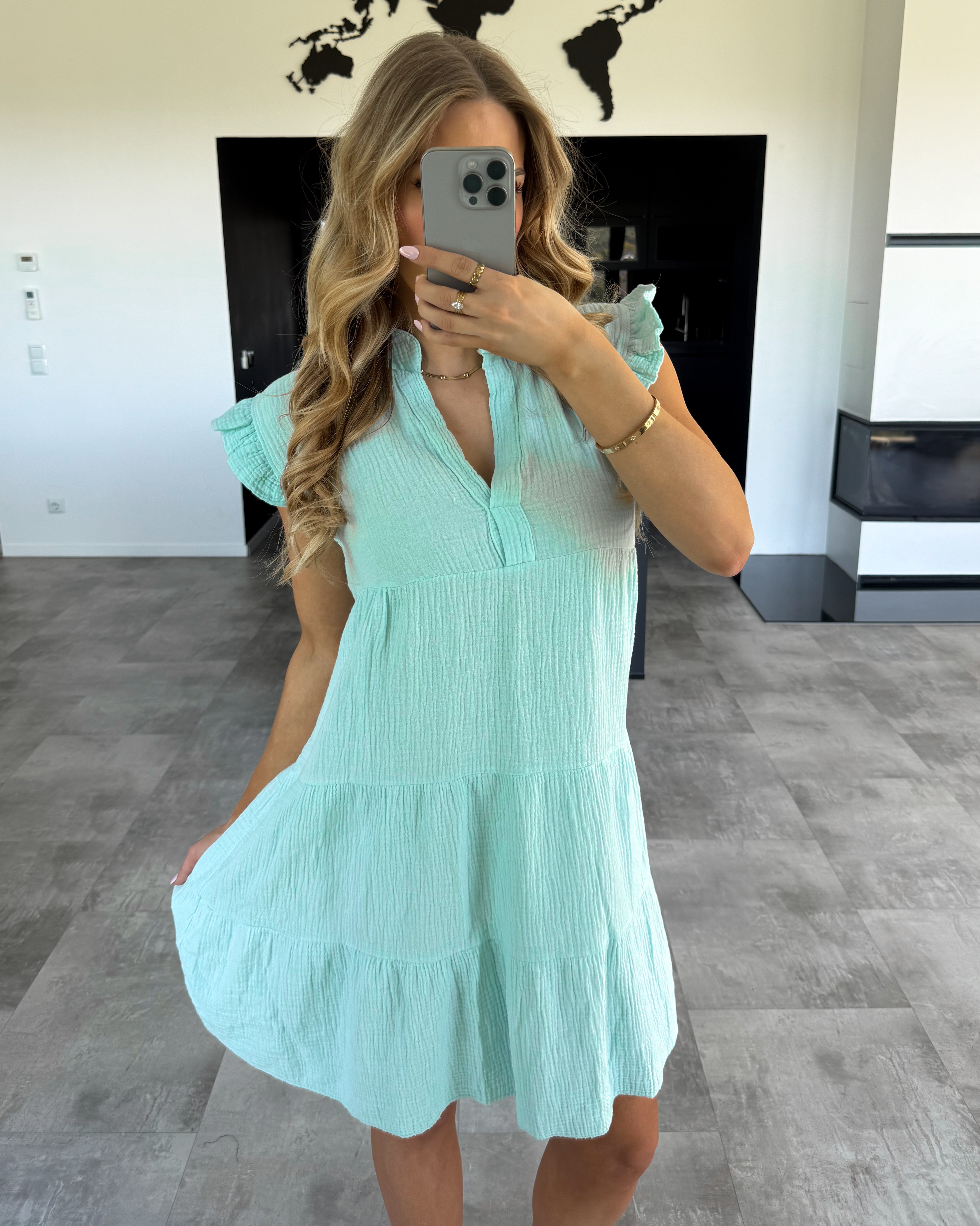Musselin Kleid “Posie“ Mint