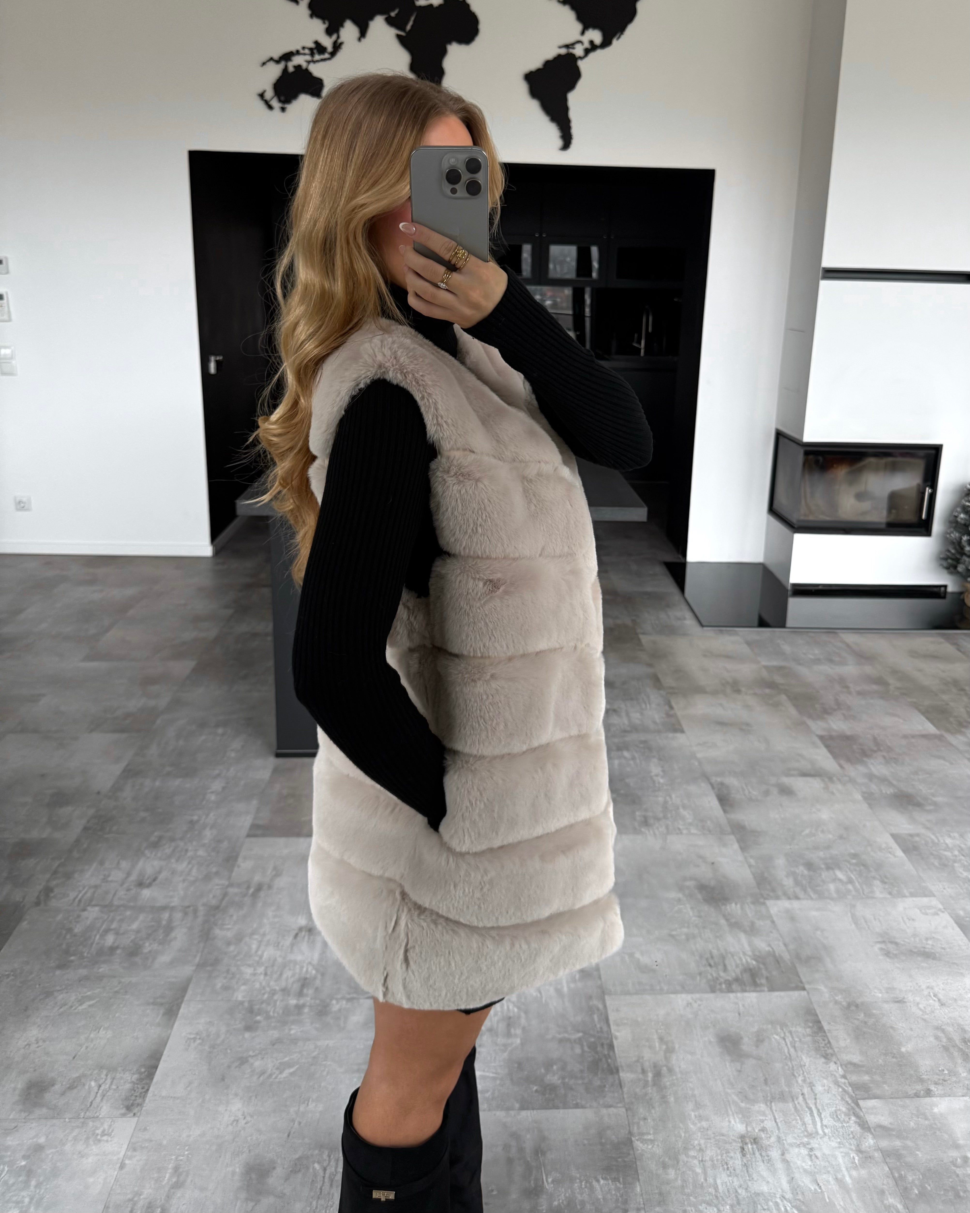 Fellweste “Valery” Beige