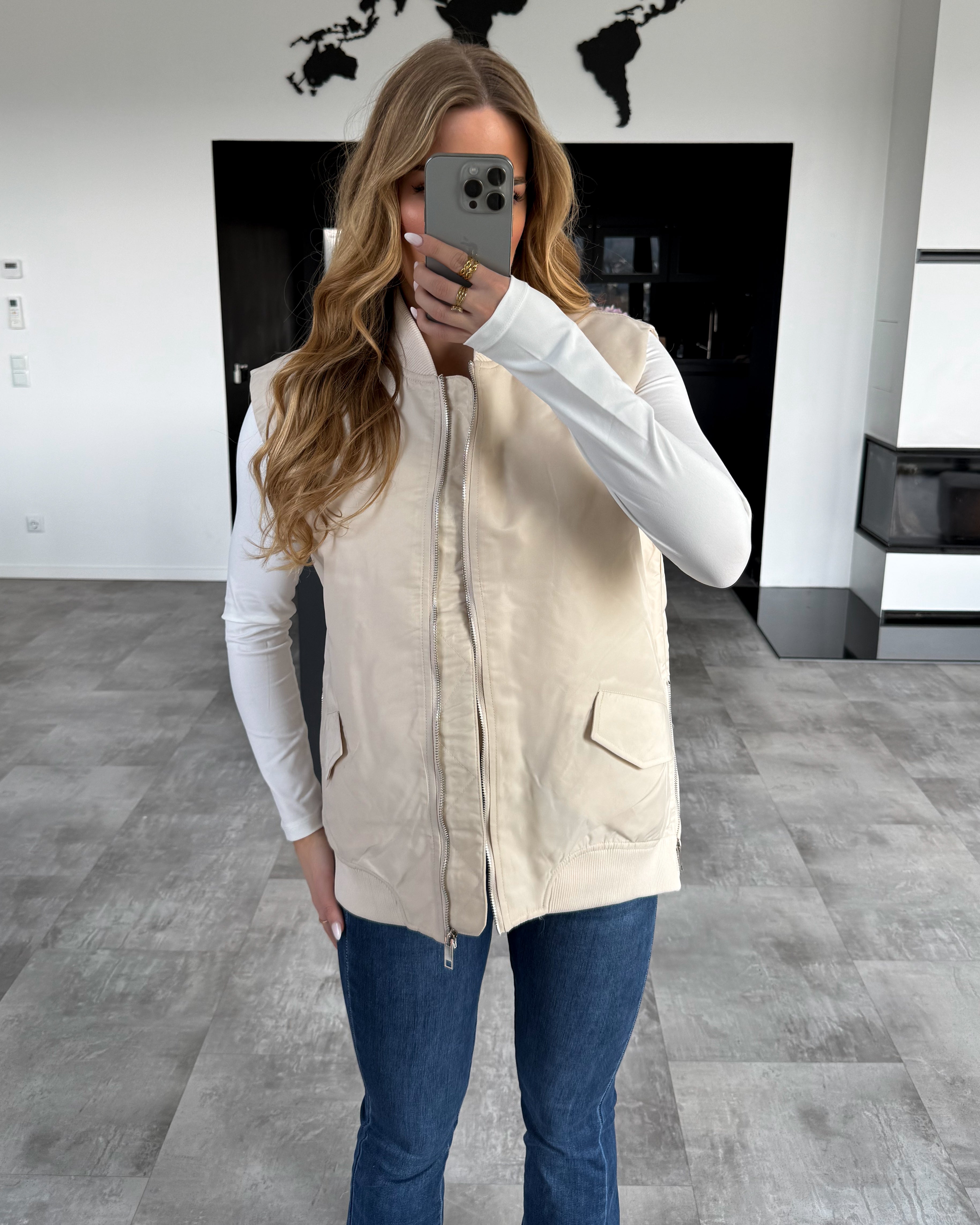 Stoff-Weste “Chelsea” Beige