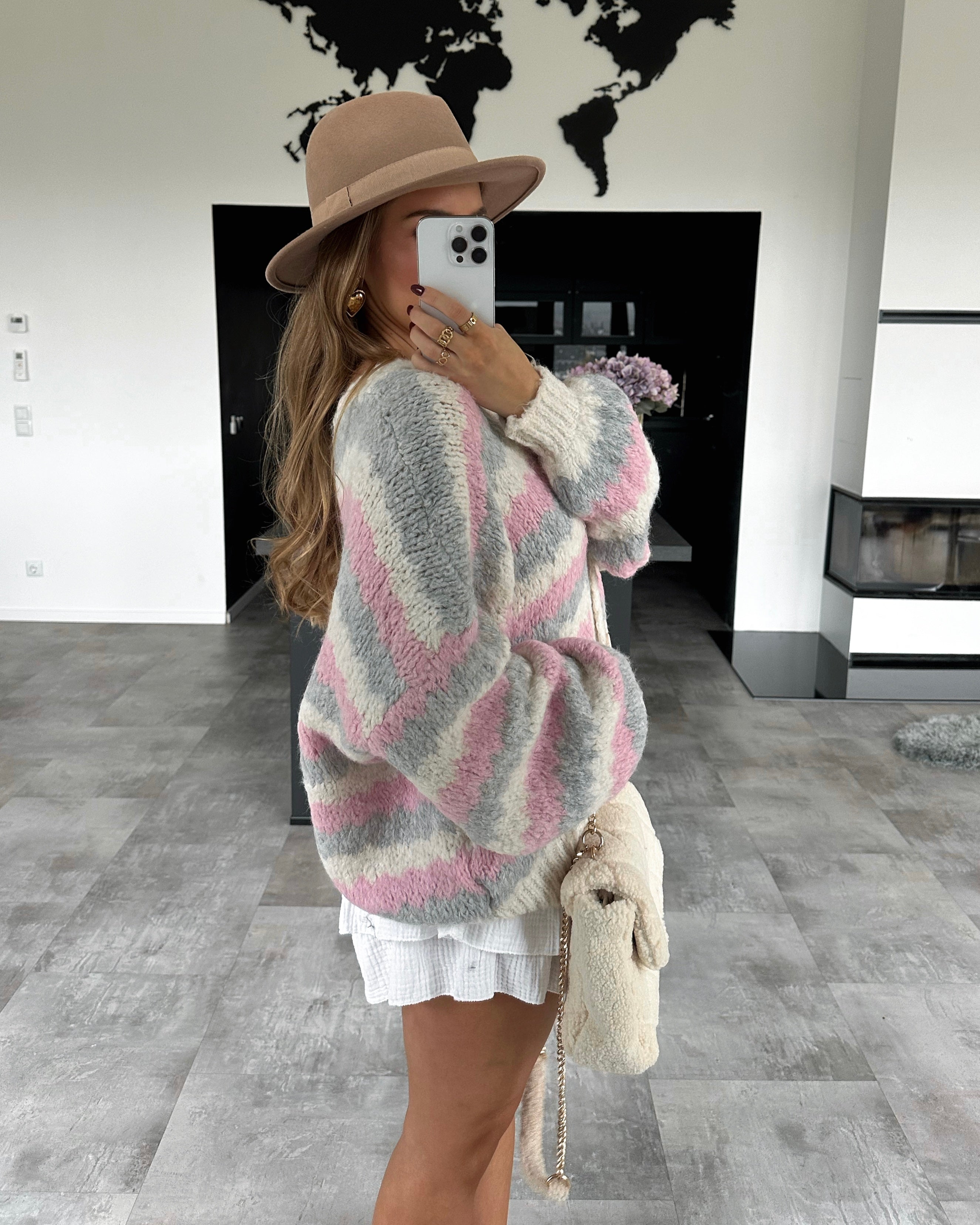 Cardigan "Lottie" Rosa-Grau