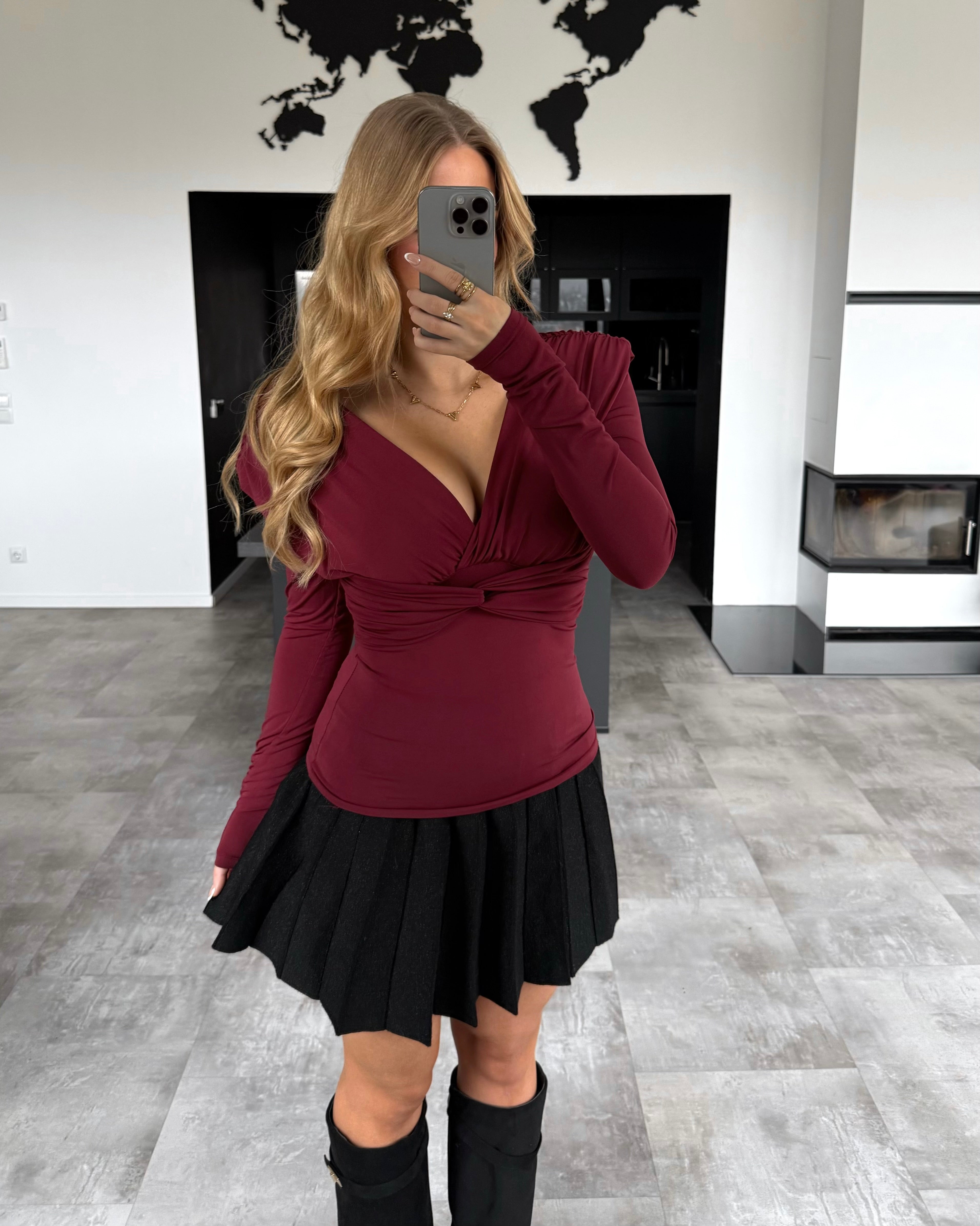 Crossover Oberteil "Noela” Burgunder