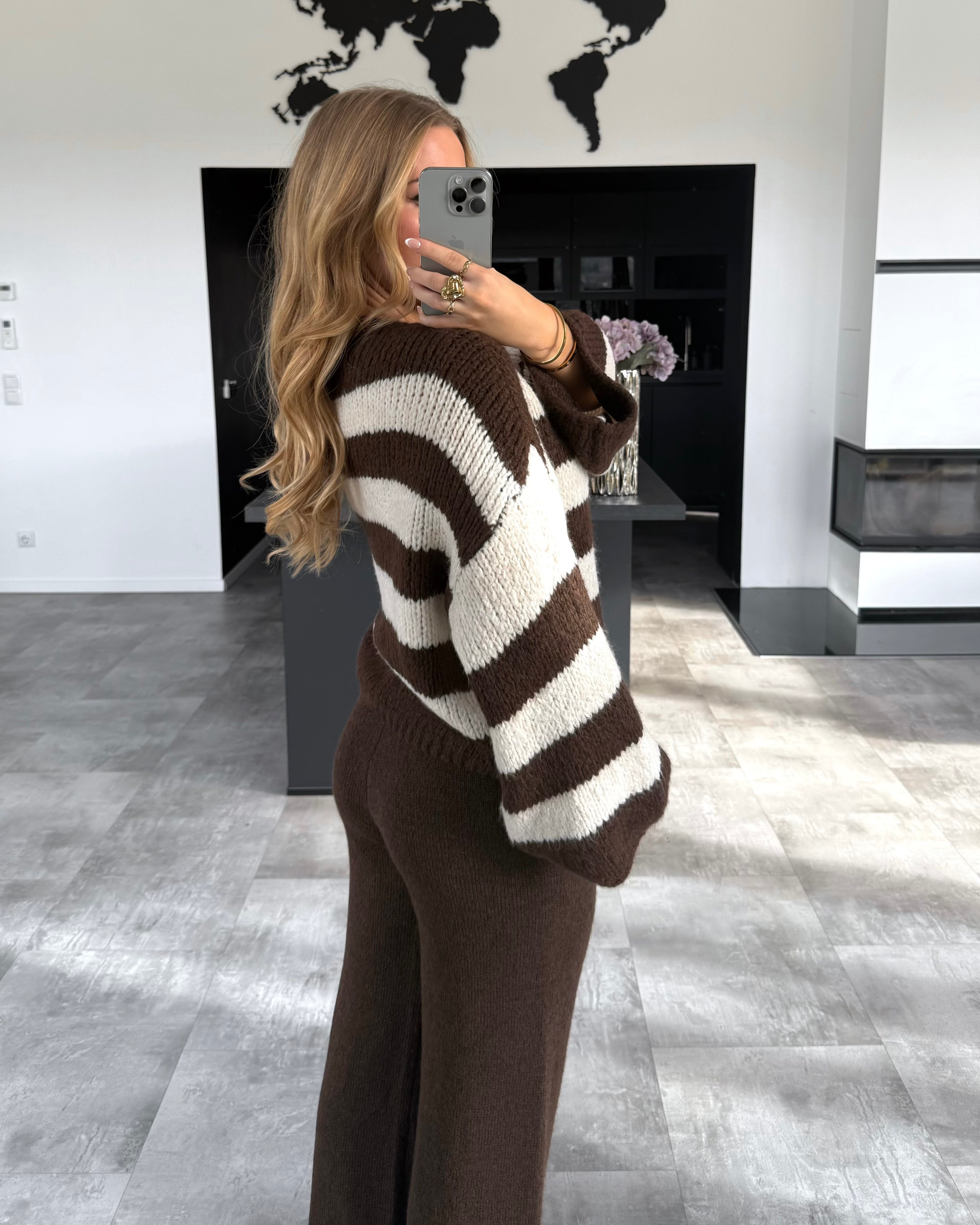 Cardigan "Marlow" Chocolate-Ecru