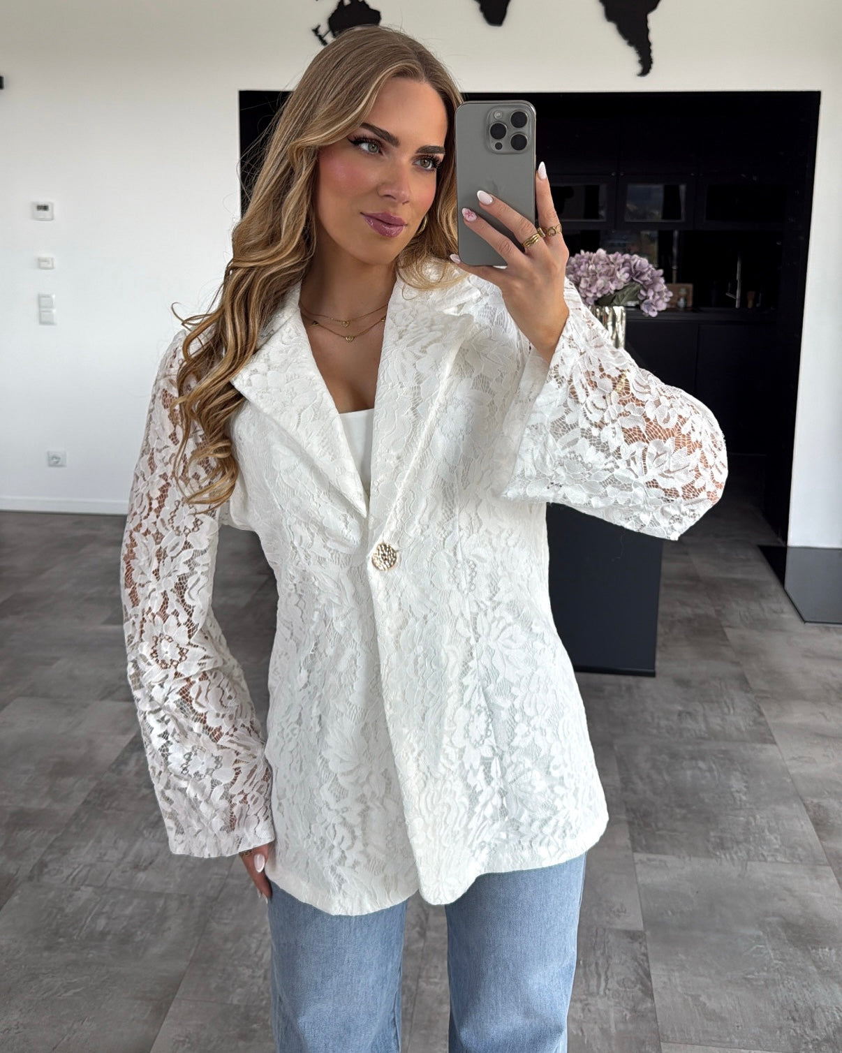 Blazer “Camilla” mit Spitze Weiß