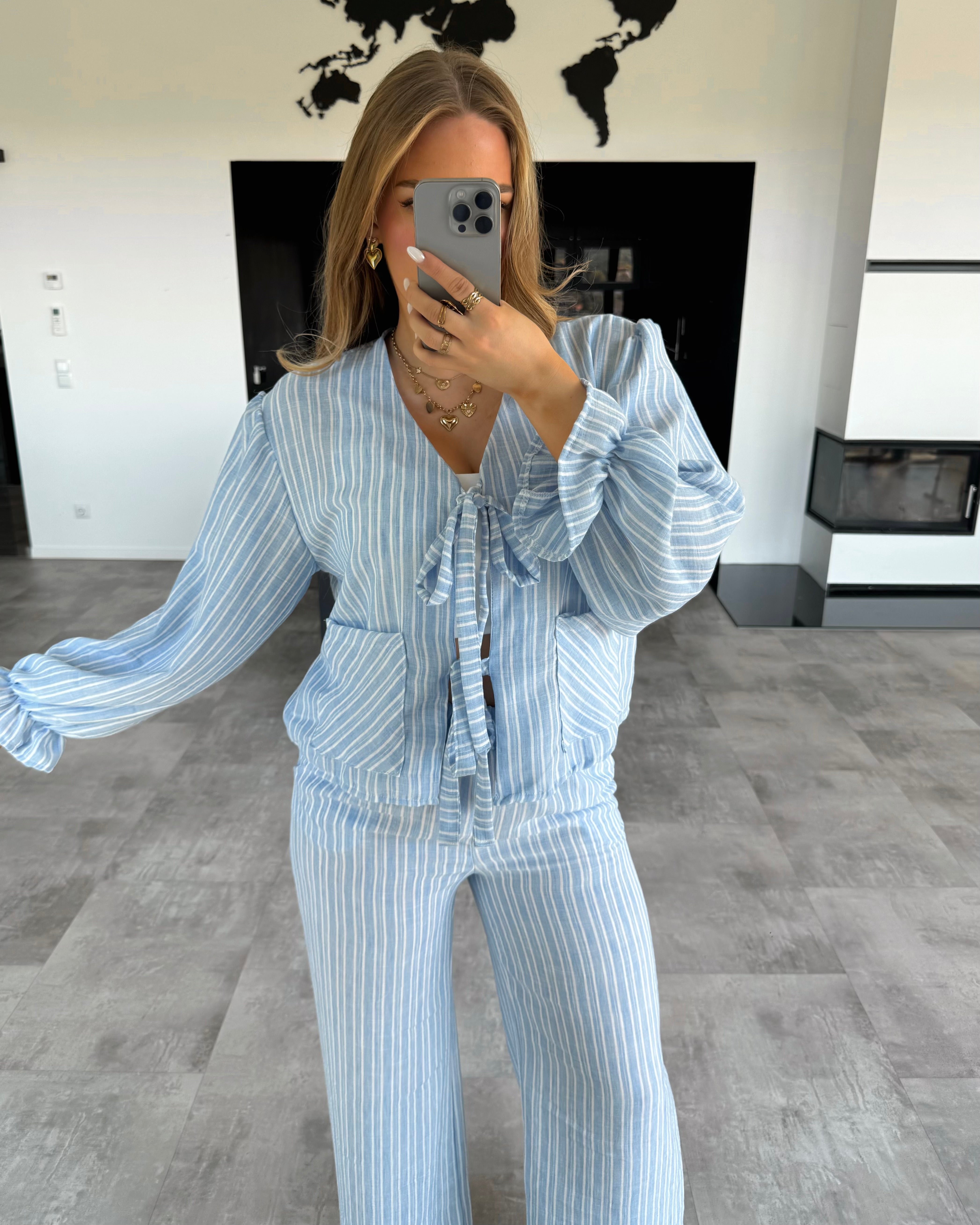 Streifen-Bluse "Jordyce“ Blau-Weiß