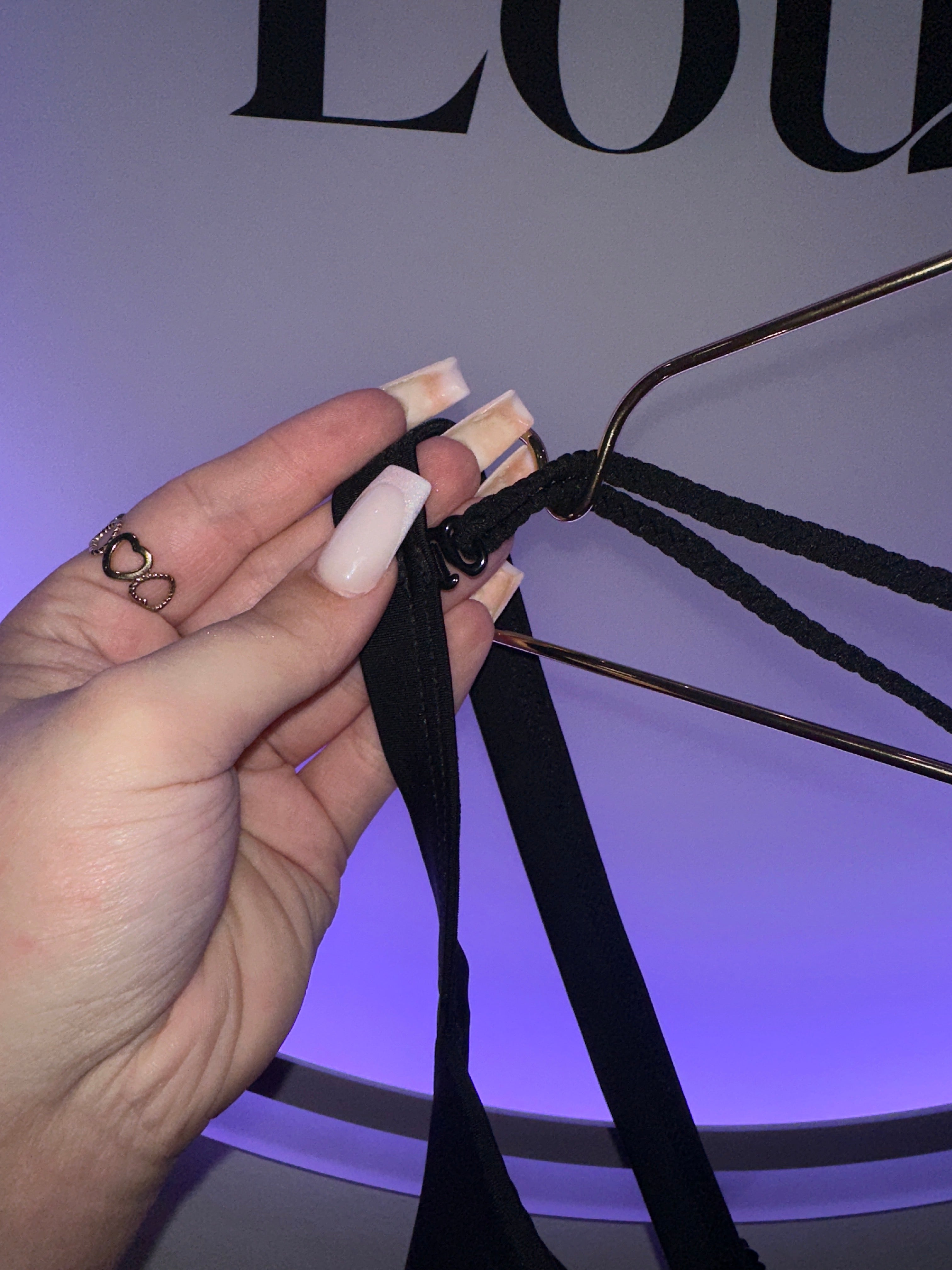EINZELSTÜCK Bikini Oberteil Schwarz Push Up mit Kette #114