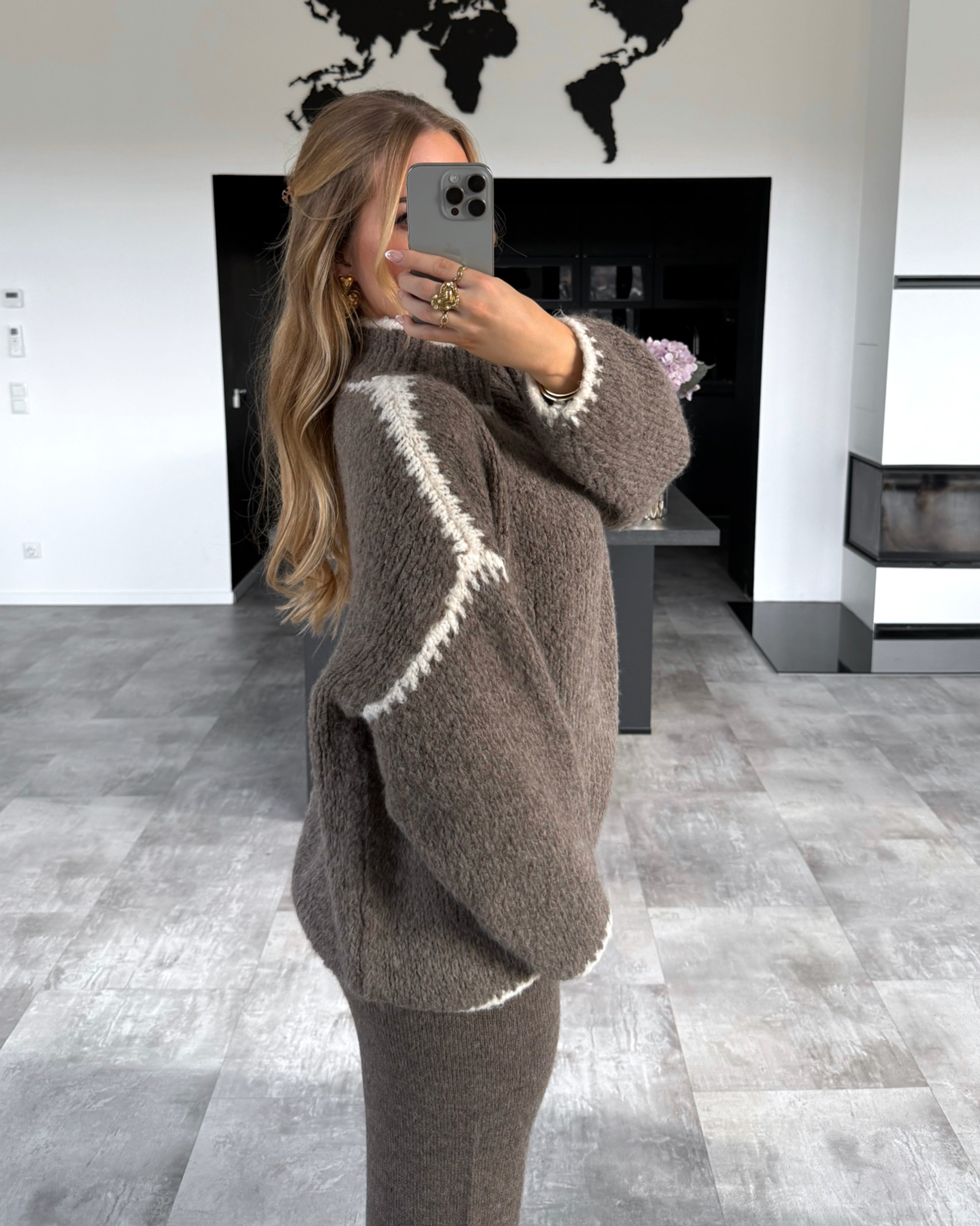 Pullover “Elodie” Taupe-Ecru