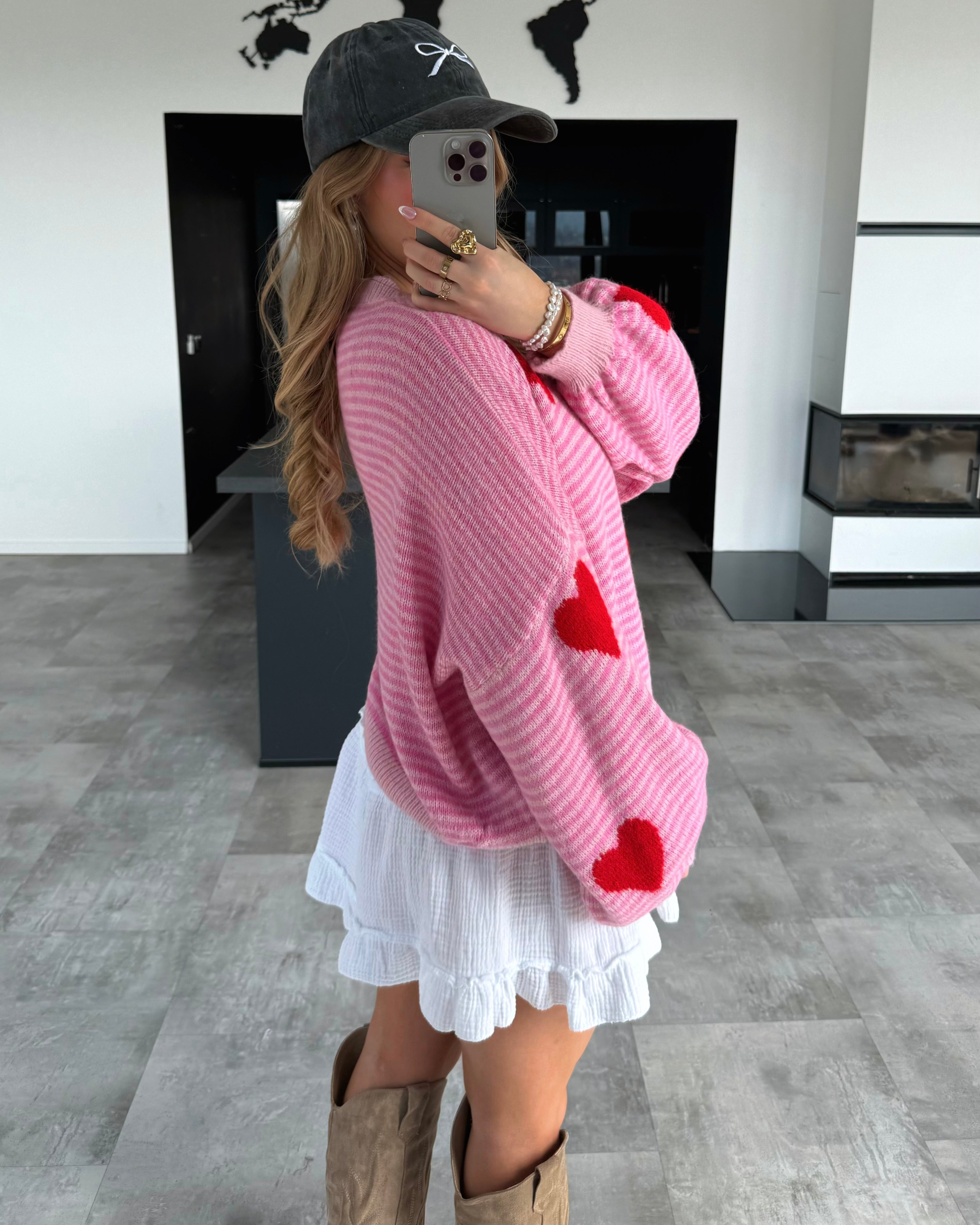 Pullover "Velvet Love" Pink-Rot