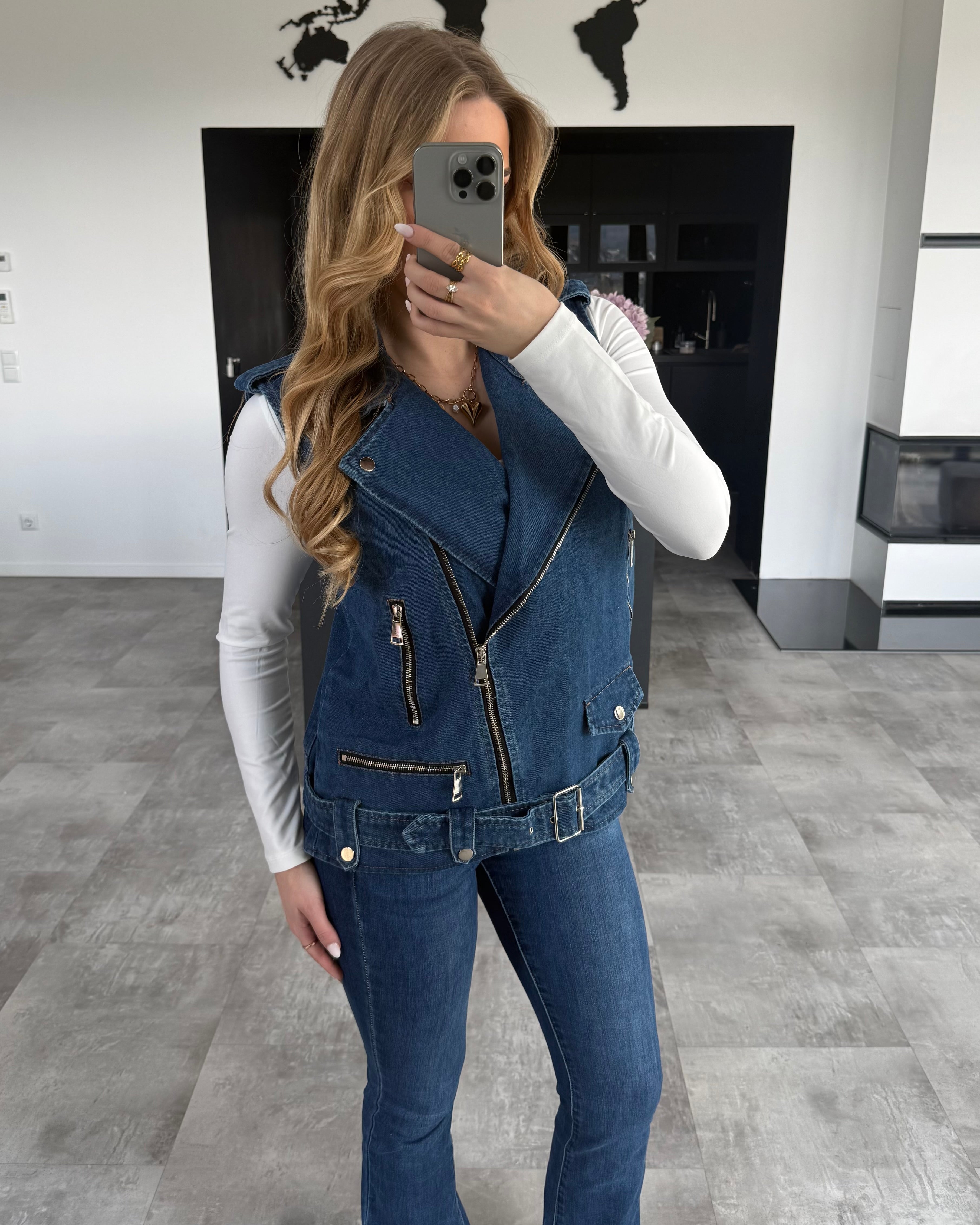 Jeans-Weste “Nelli” Dunkelblau