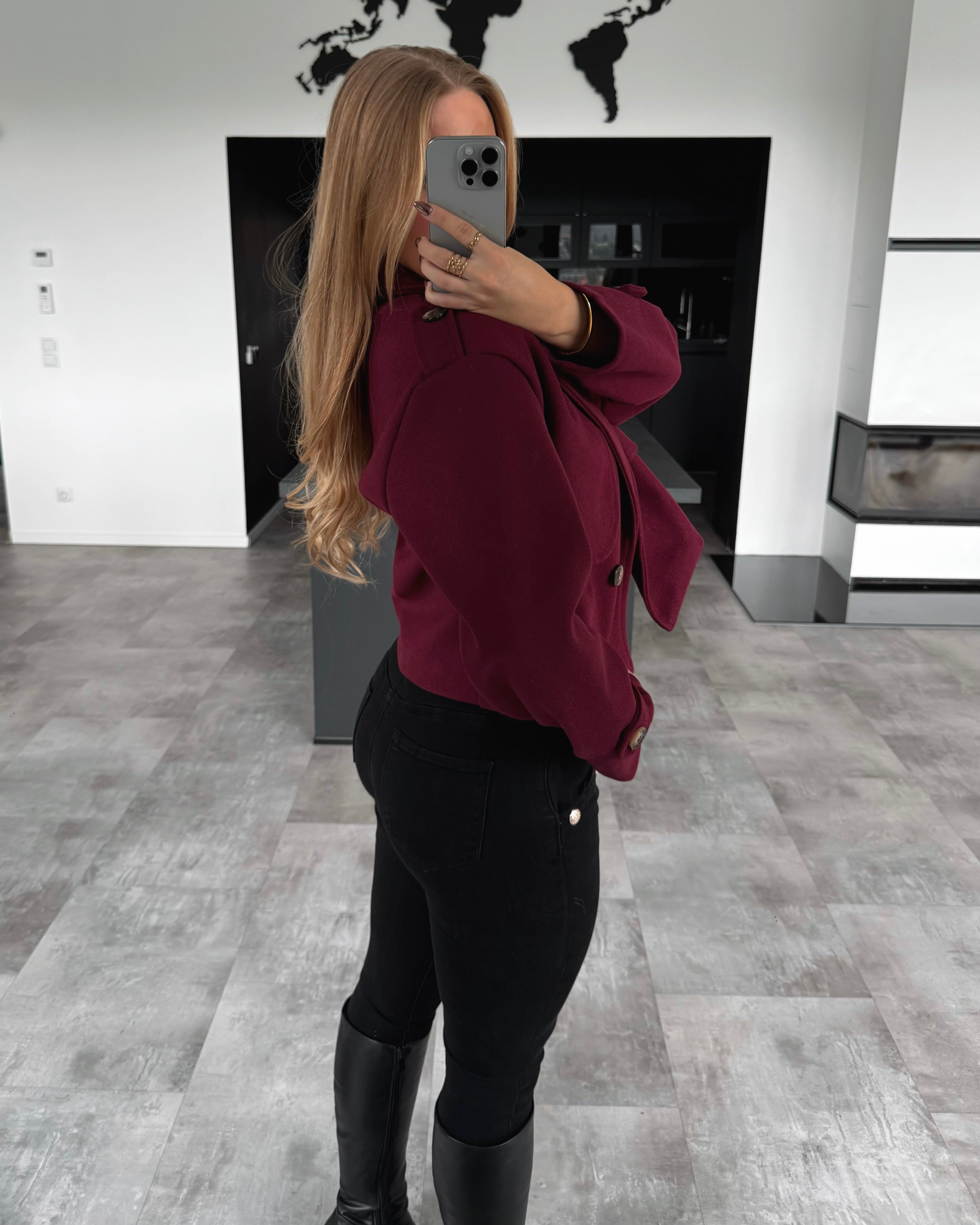 Kurzmantel “Kyla” Burgunder