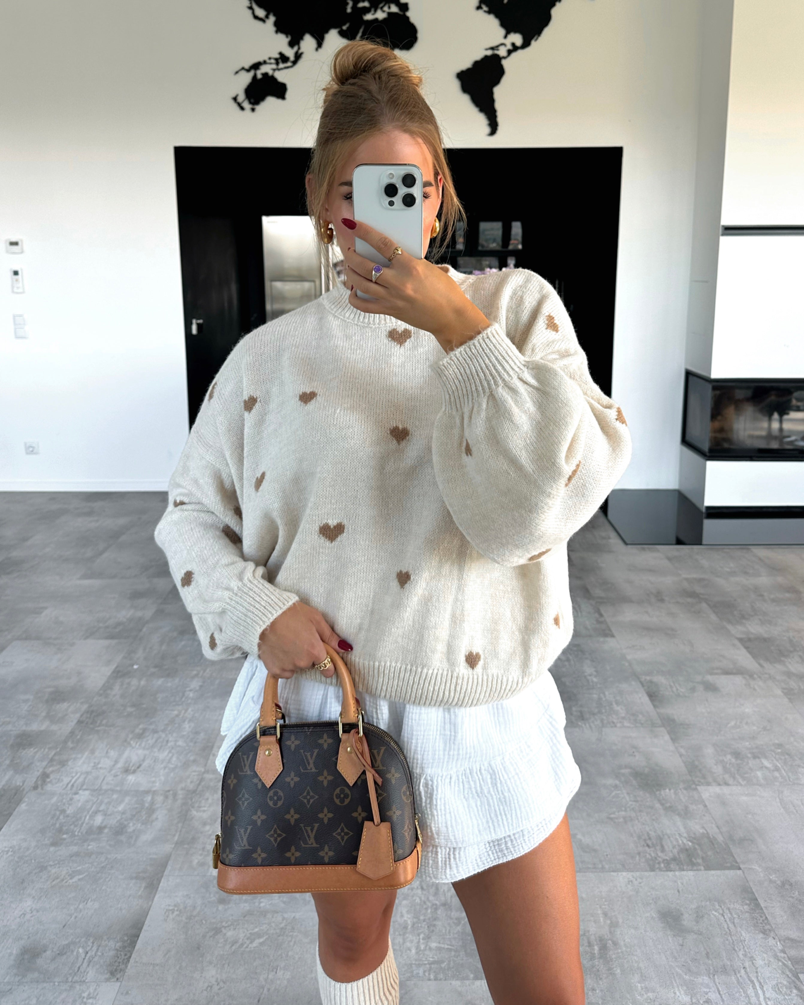 Pullover "Little Love" Ecru-Toffee