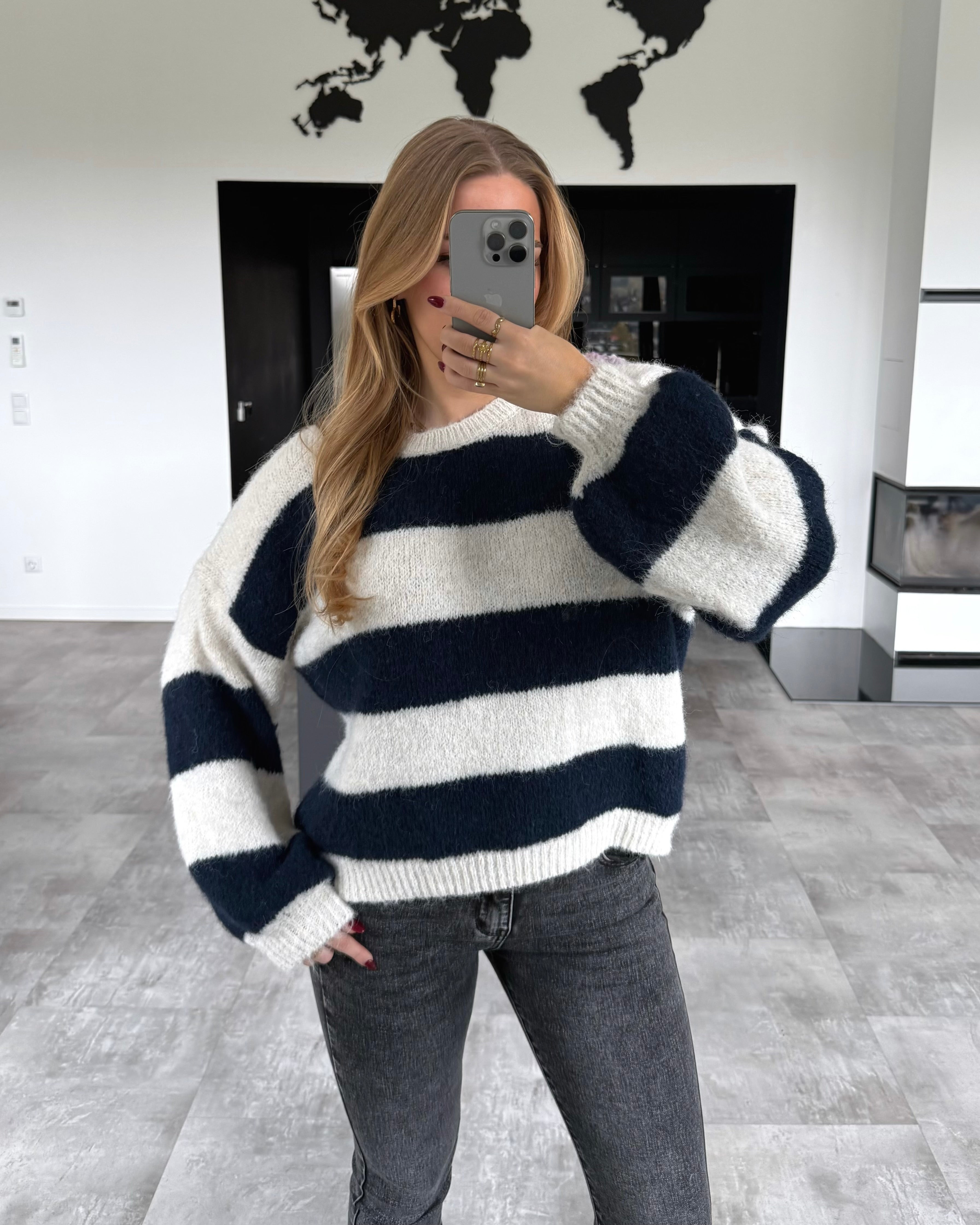 Pullover "Elsie" Navy-Ecru