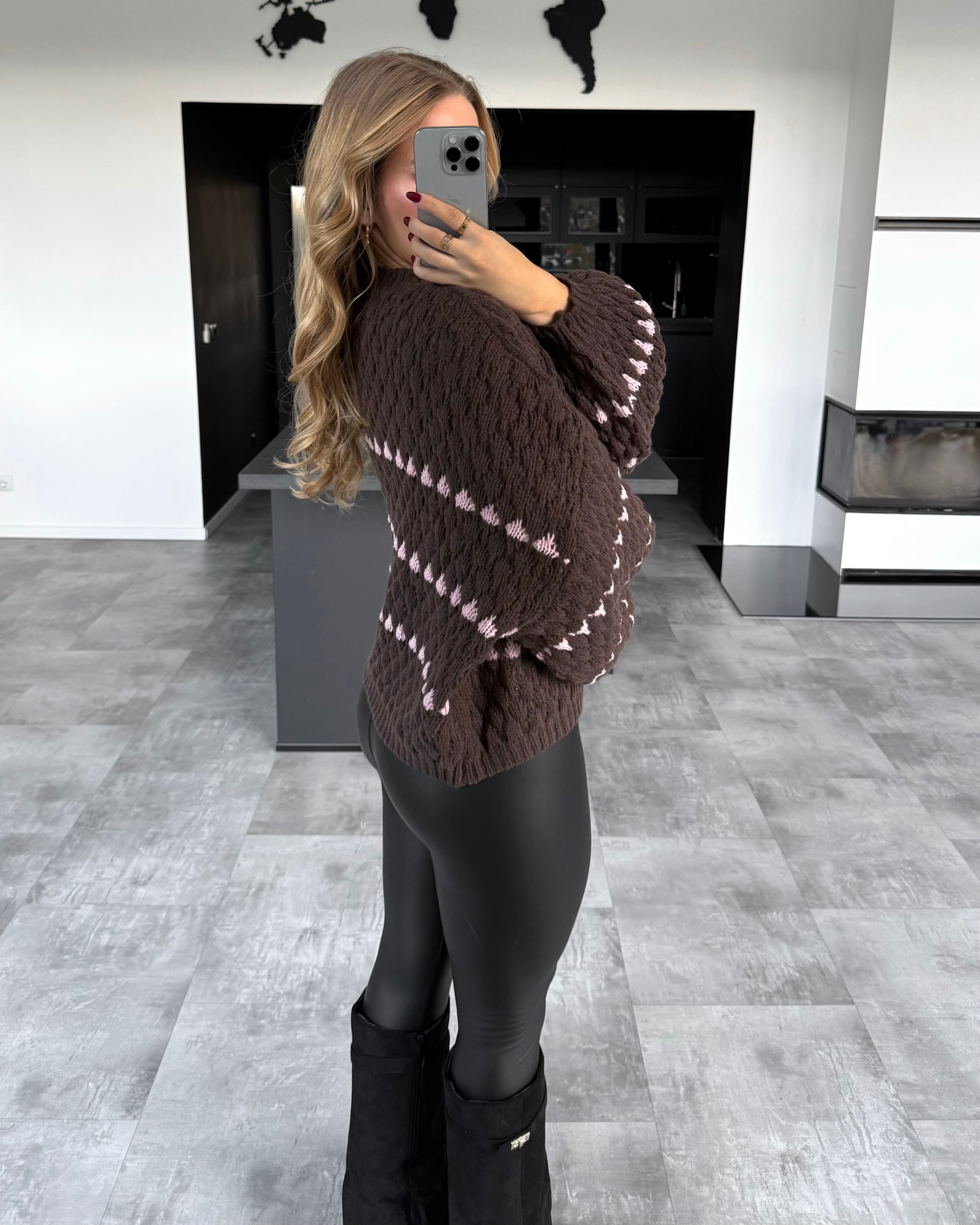 Pullover "Lucia" Chocolate-Rosa