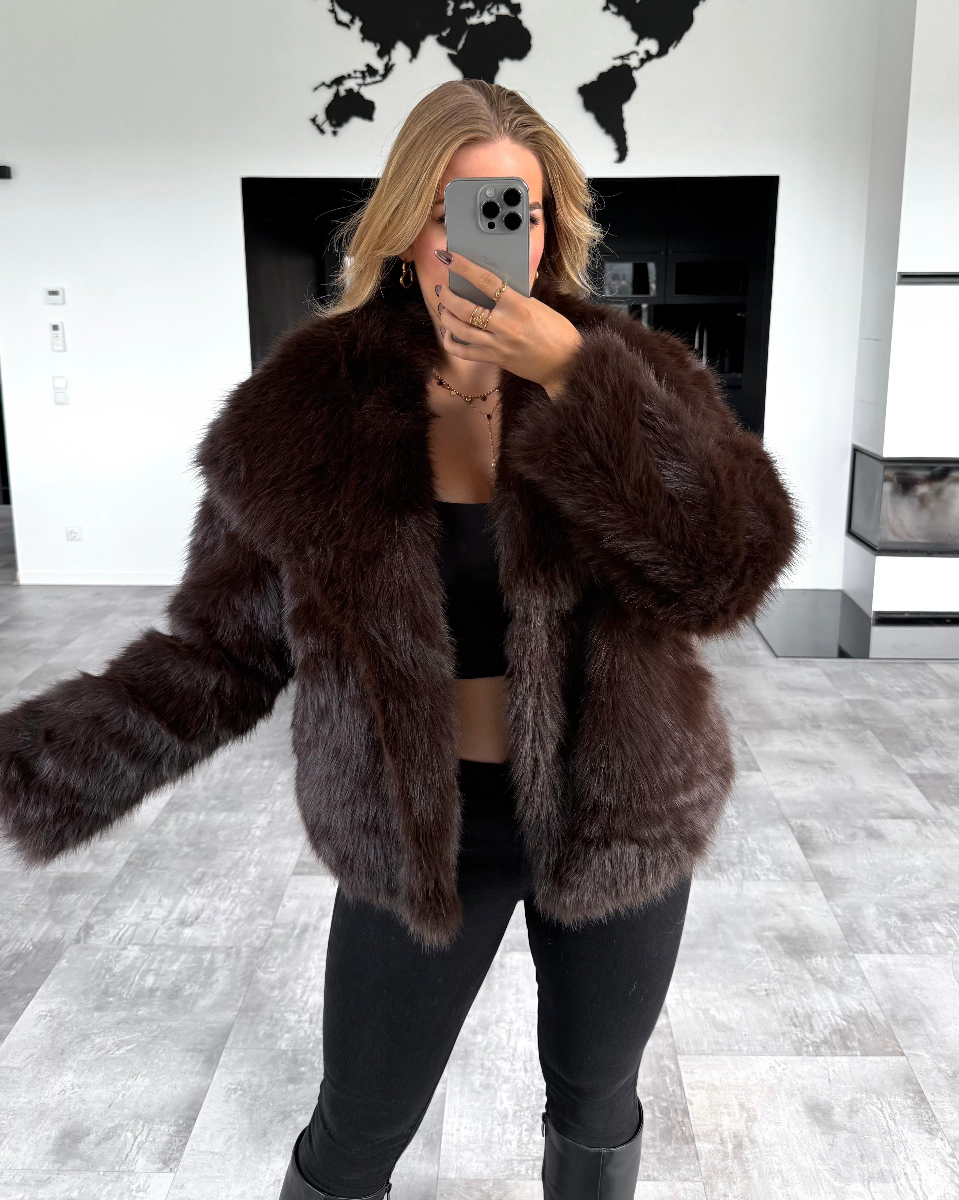 Felljacke “Rachelle“ Chocolate
